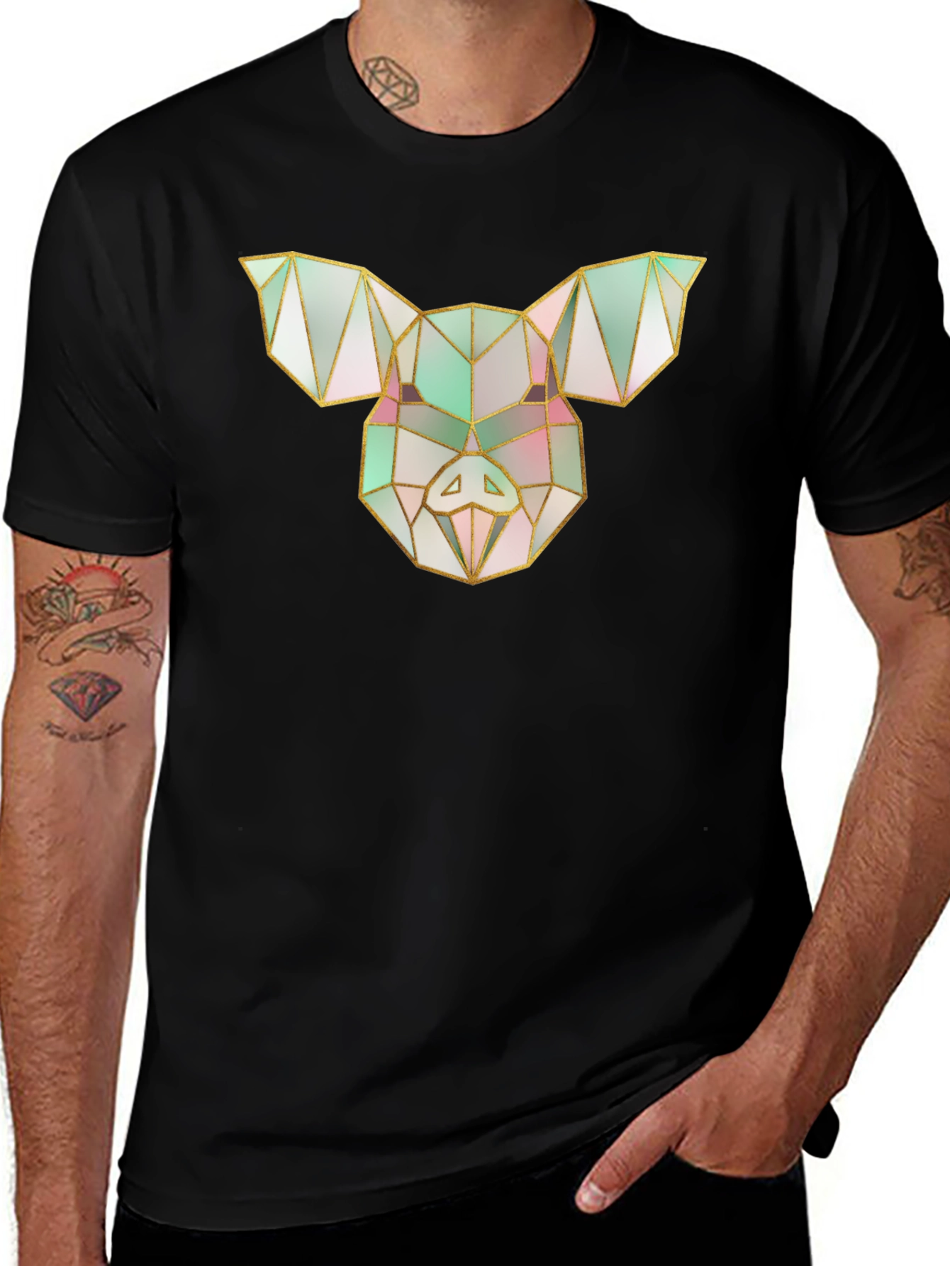 Geometric Pig Tee - Modern Graphic Print