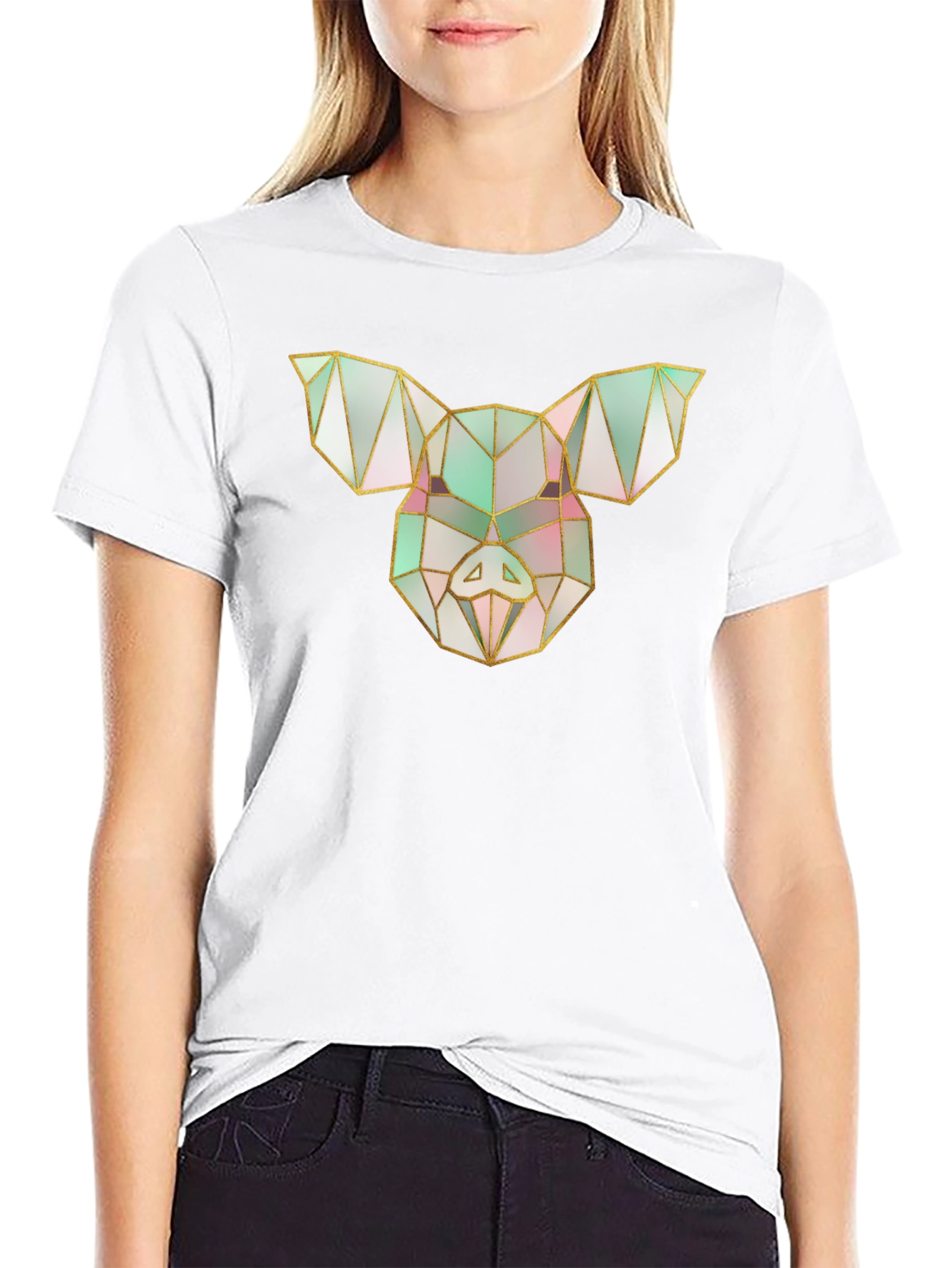 Geometric Pig Tee - Modern Graphic Print