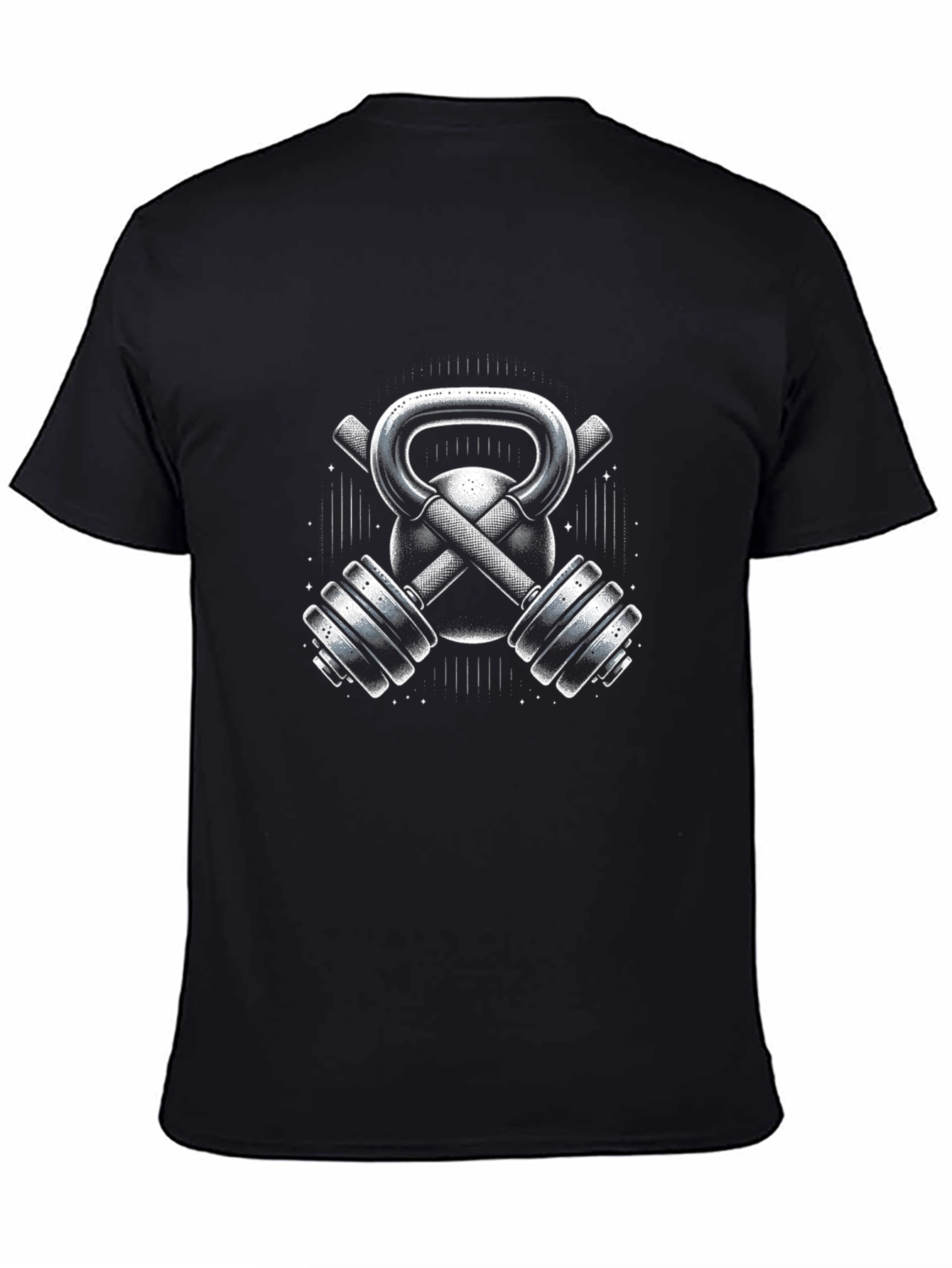 Gym Kettlebell & Barbell T-Shirt - Black