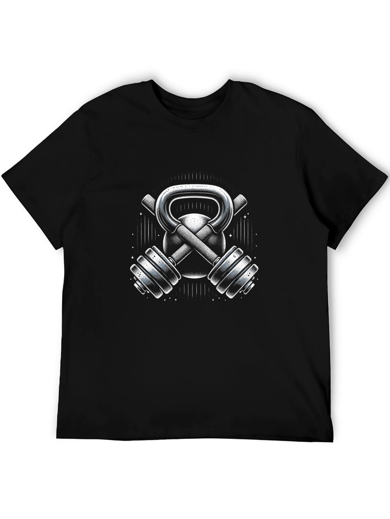 Gym Kettlebell & Barbell T-Shirt - Black