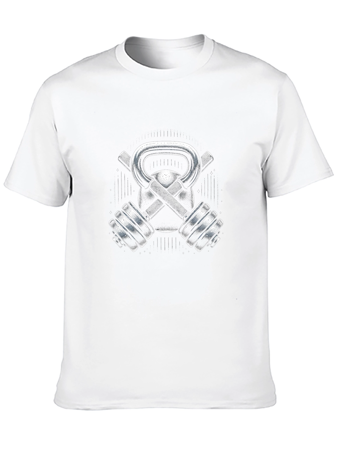Gym Kettlebell & Barbell T-Shirt - Black