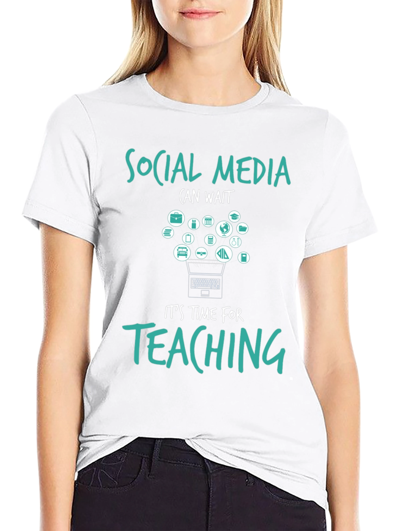 Social Media Can Wait Teacher T-Shirt