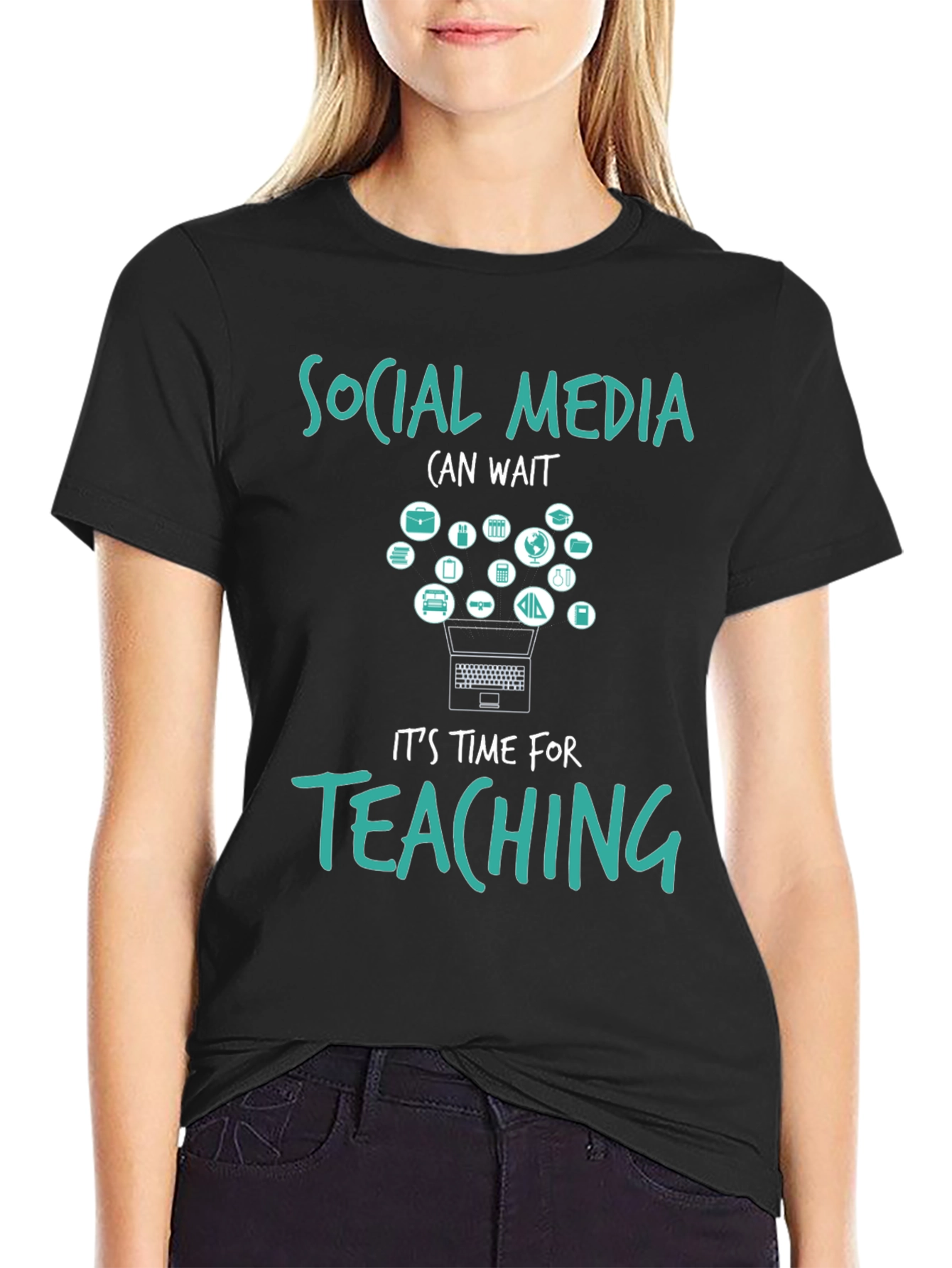 Social Media Can Wait Teacher T-Shirt