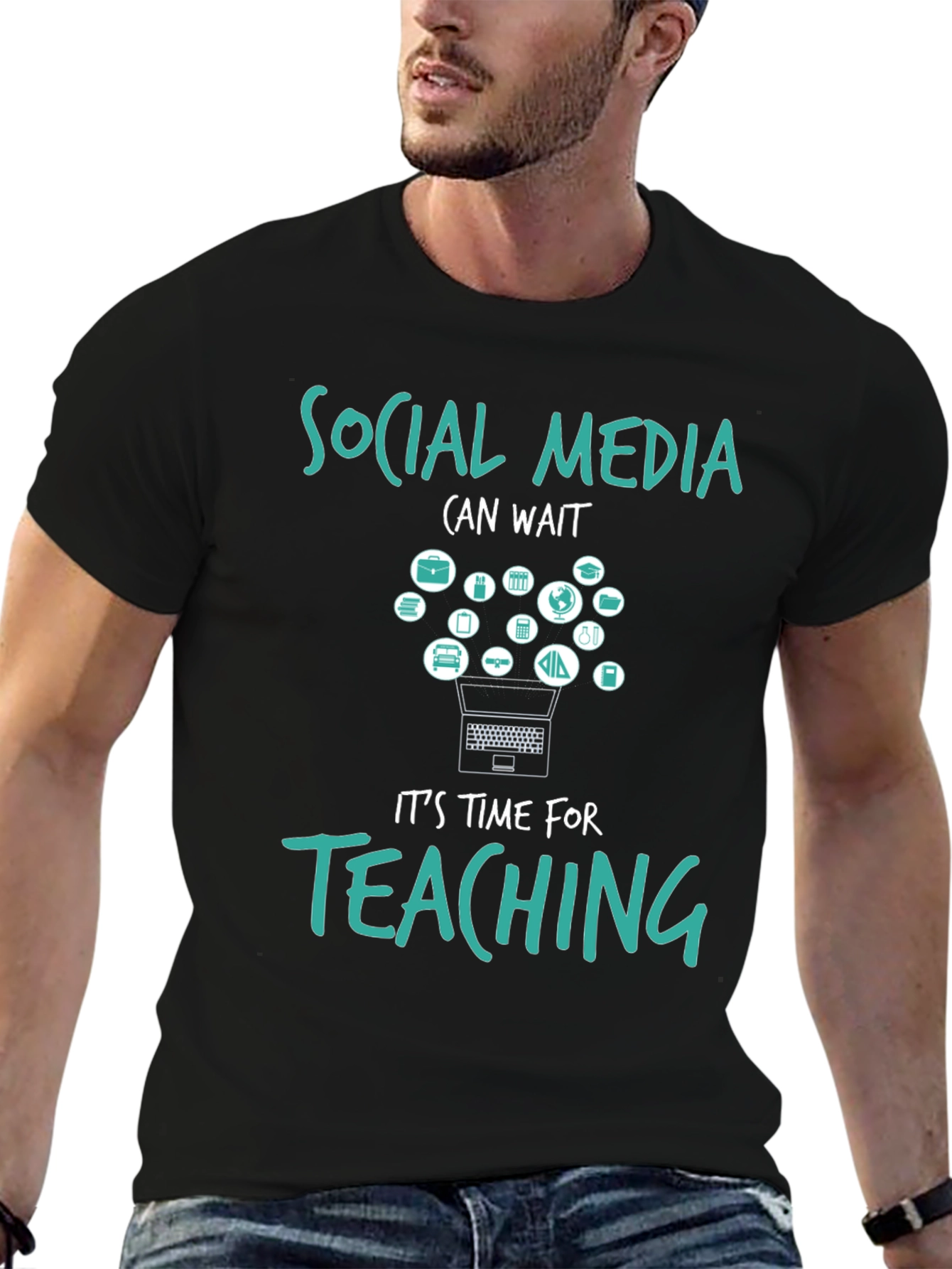 Social Media Can Wait Teacher T-Shirt