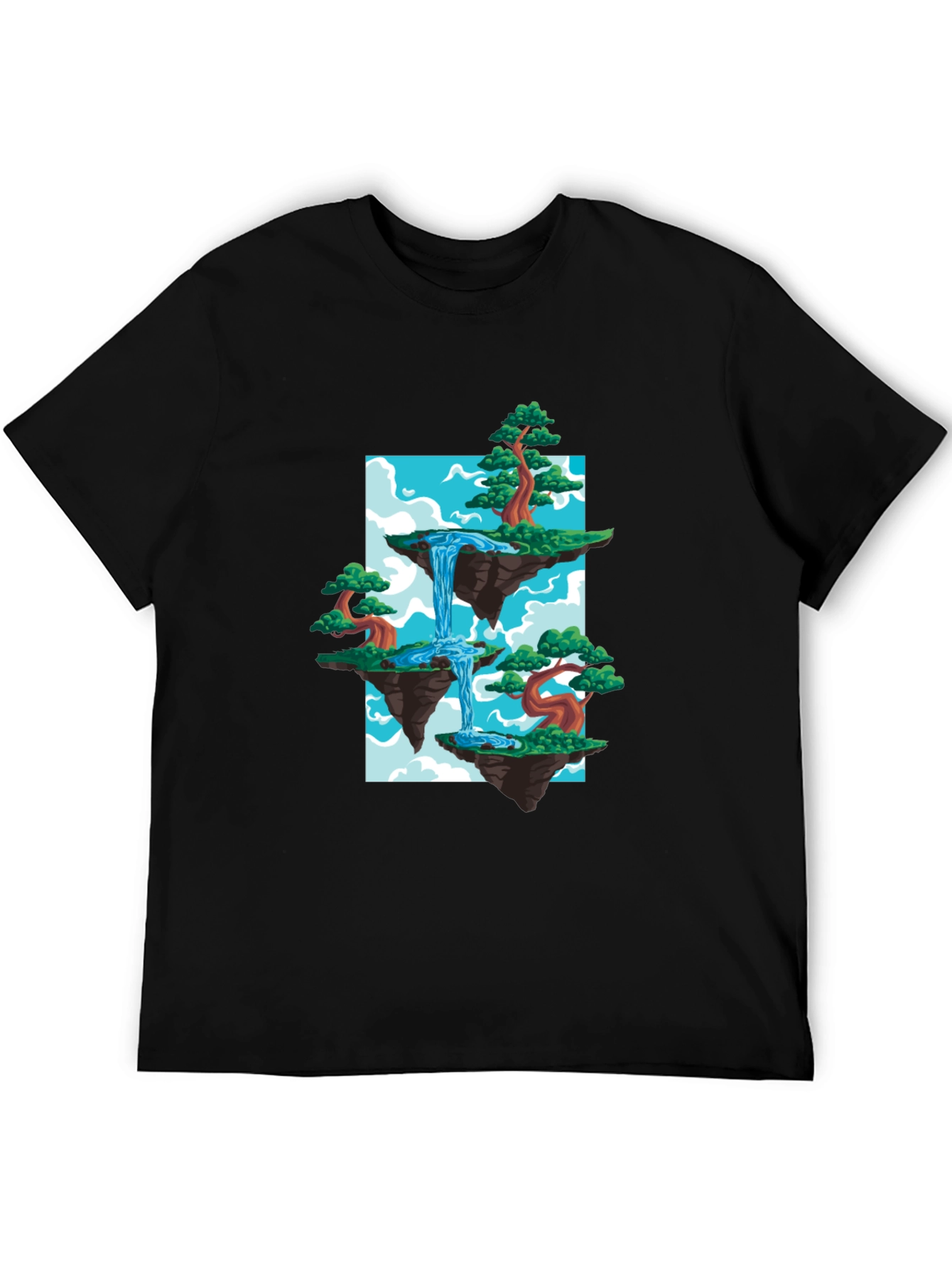 Waterfall Island Graphic Tee - Black T-Shirt