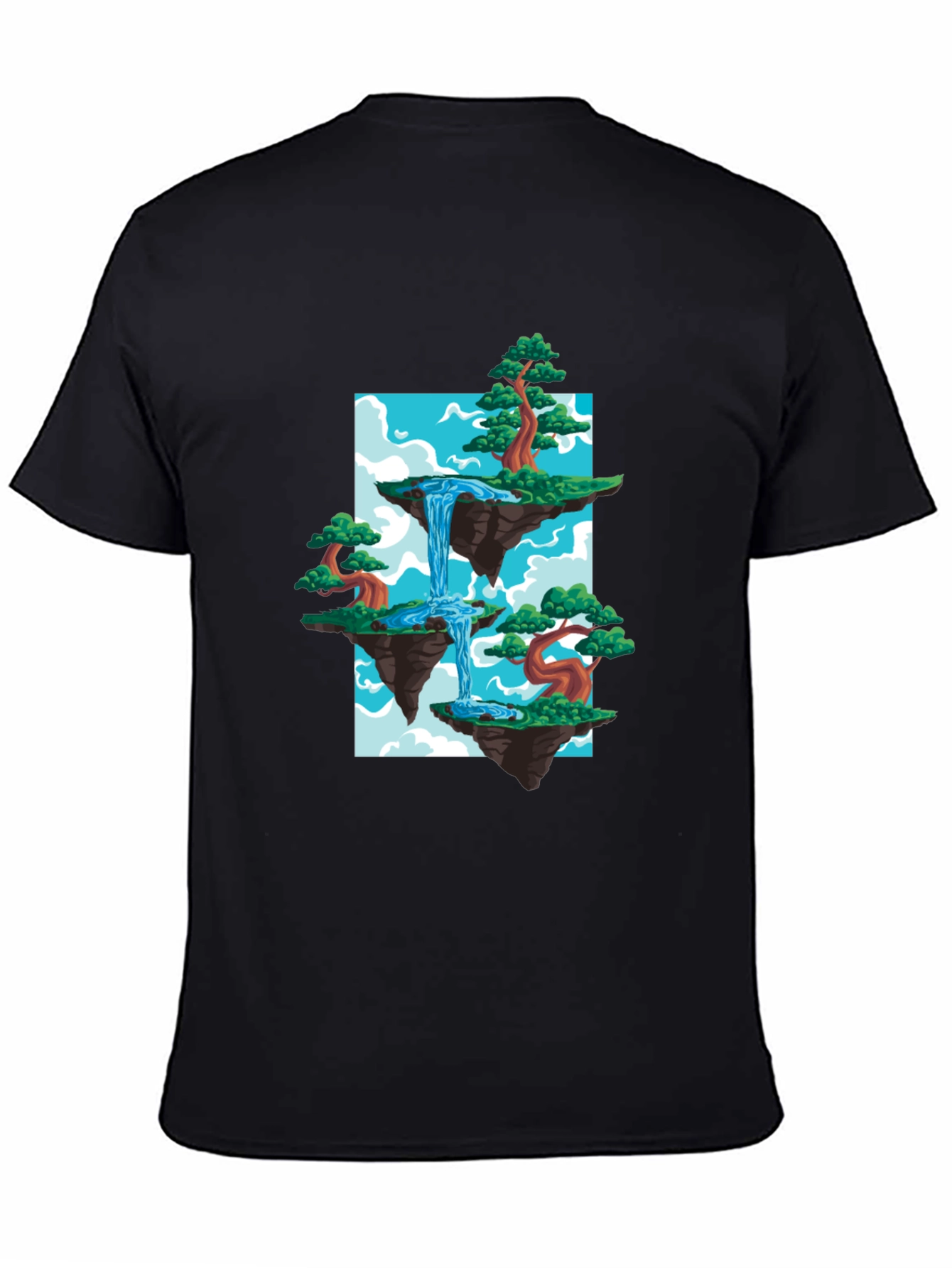 Waterfall Island Graphic Tee - Black T-Shirt