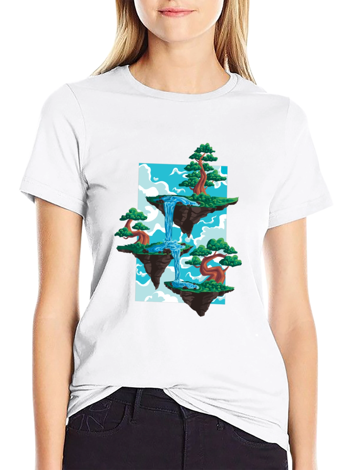 Waterfall Island Graphic Tee - Black T-Shirt