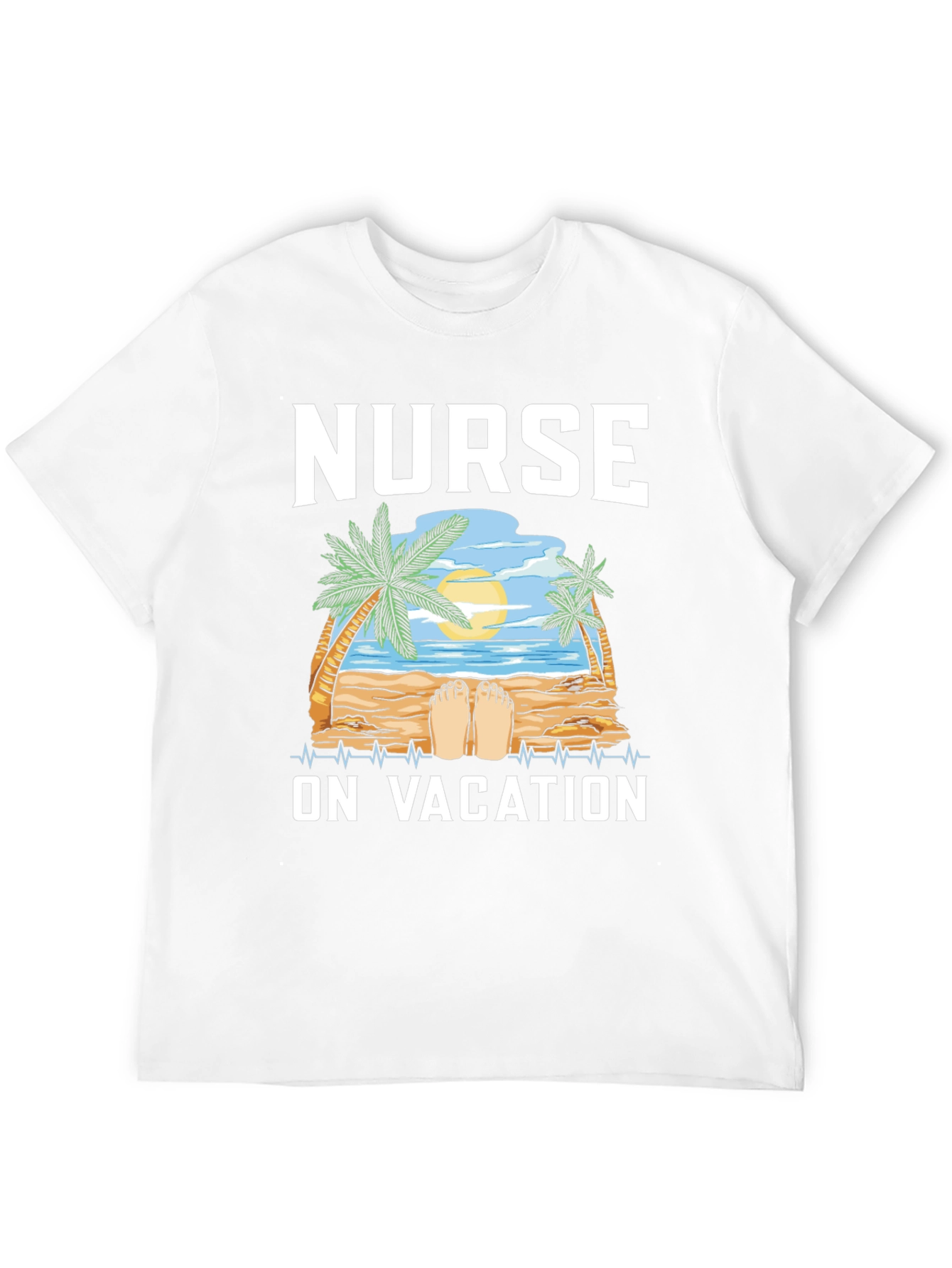 Nurse On Vacation T-Shirt - Beach Design