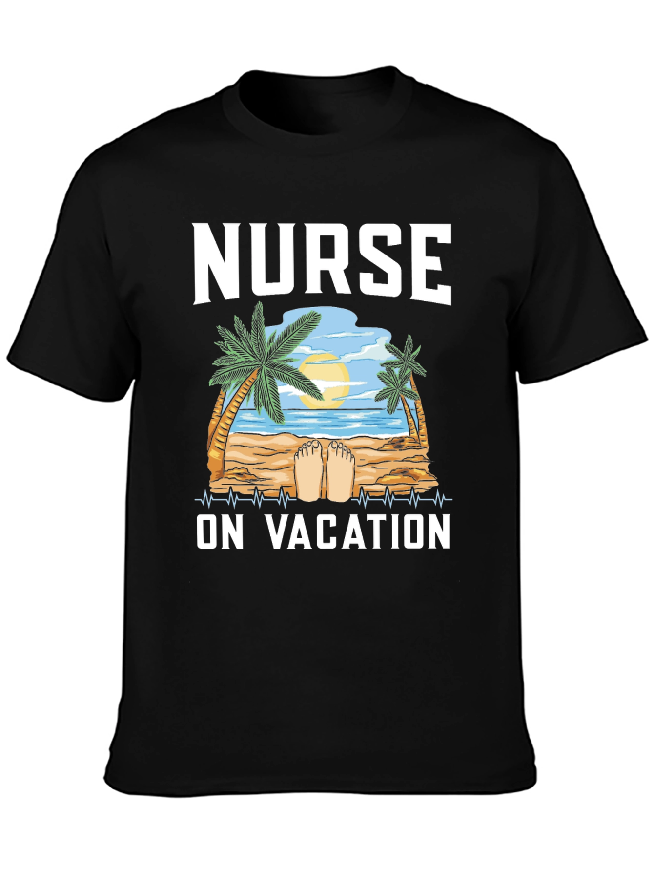 Nurse On Vacation T-Shirt - Beach Design