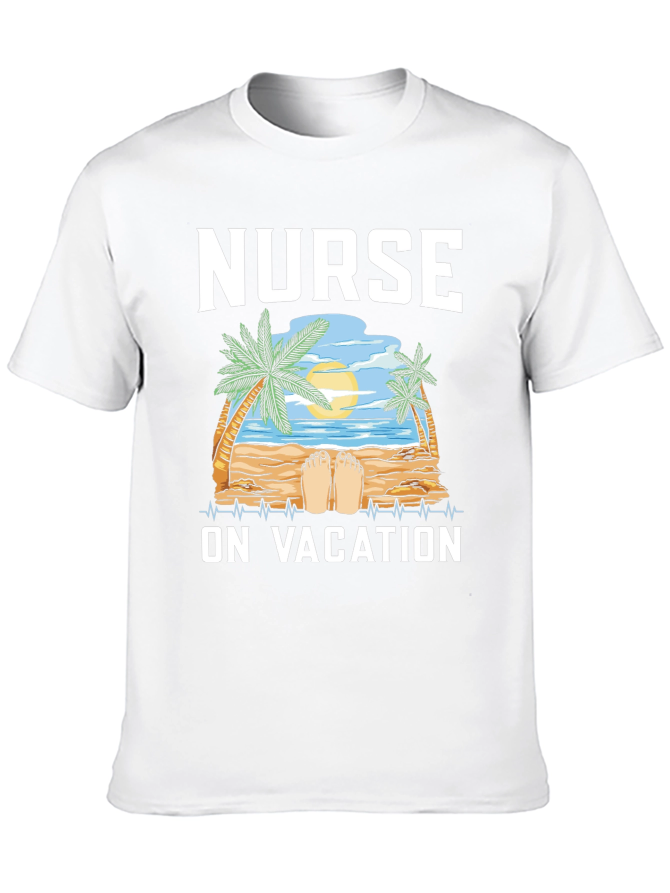 Nurse On Vacation T-Shirt - Beach Design