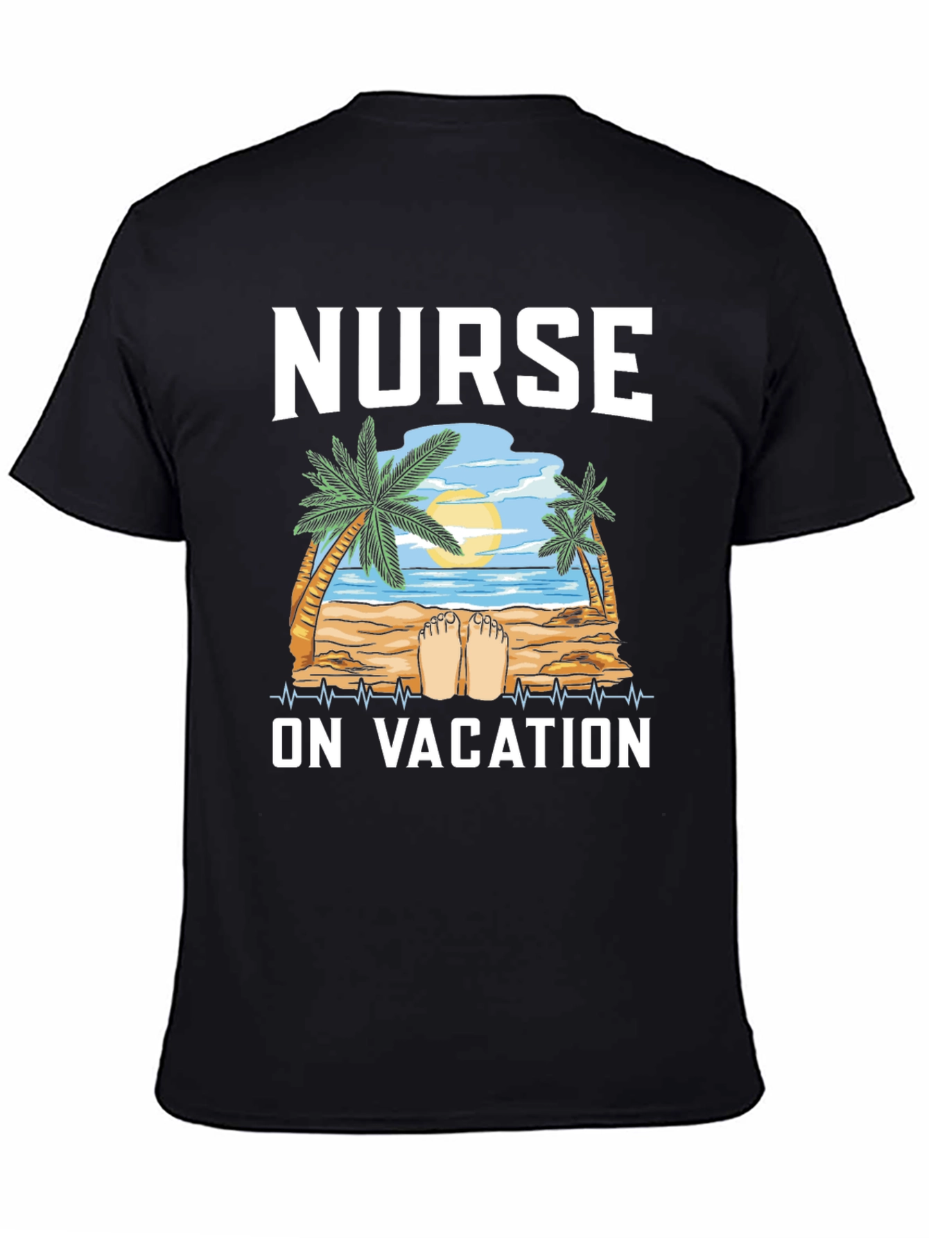 Nurse On Vacation T-Shirt - Beach Design