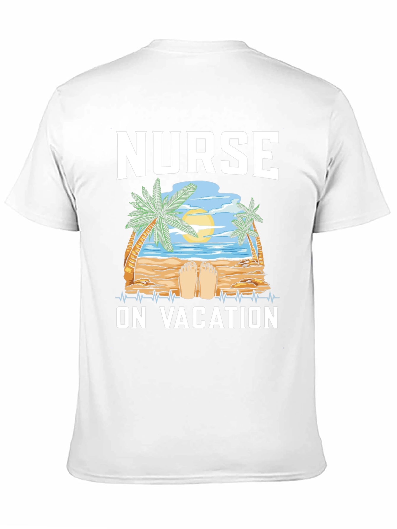 Nurse On Vacation T-Shirt - Beach Design