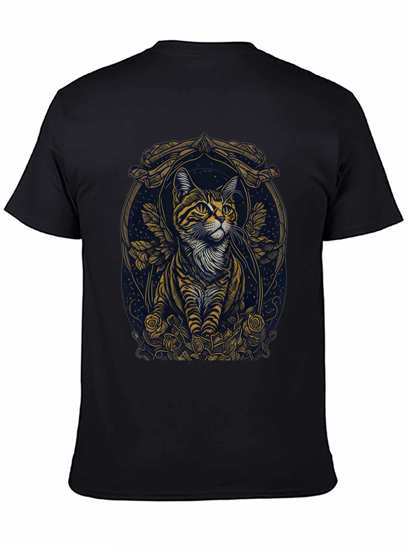 Artistic Cat Portrait Graphic Tee