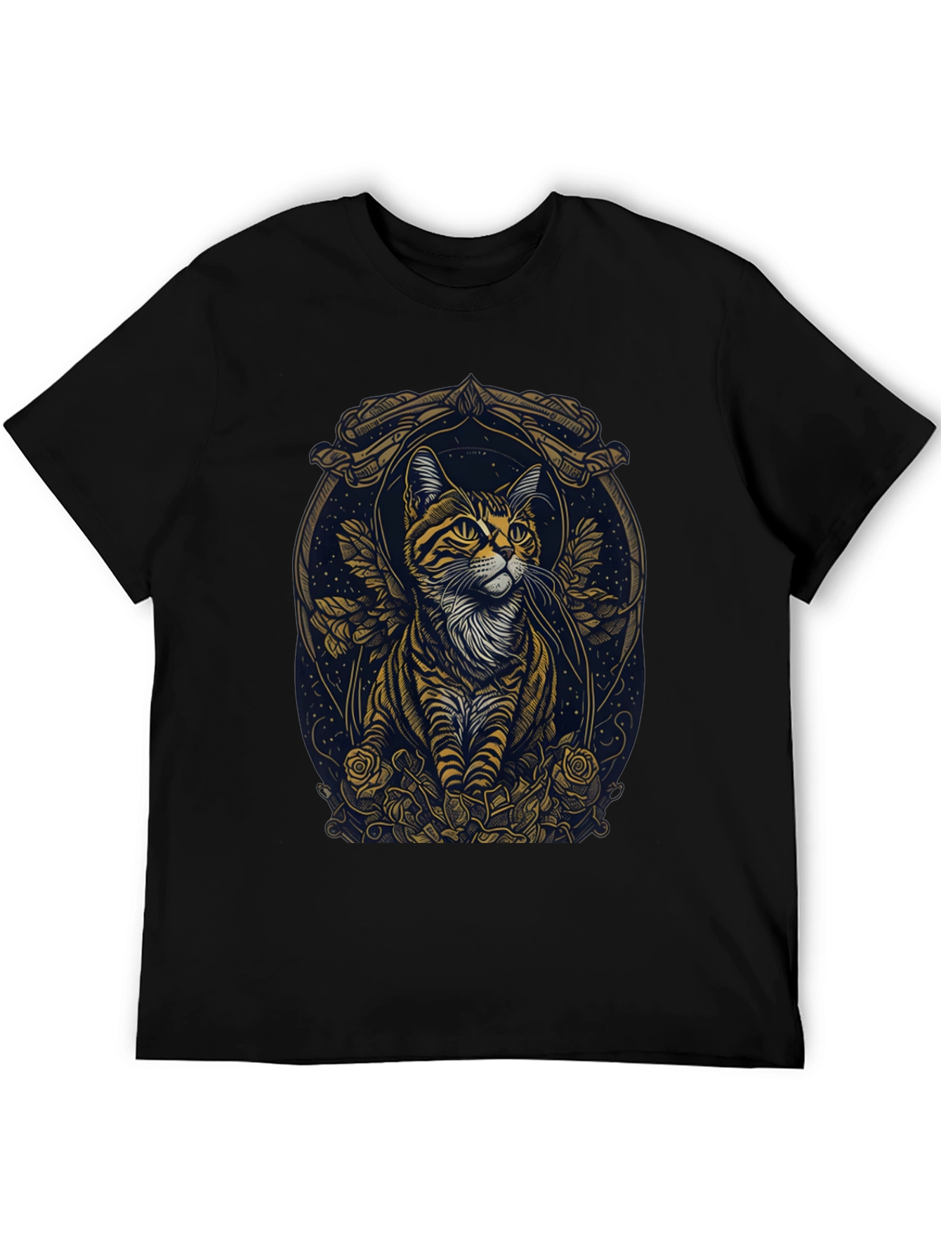 Artistic Cat Portrait Graphic Tee