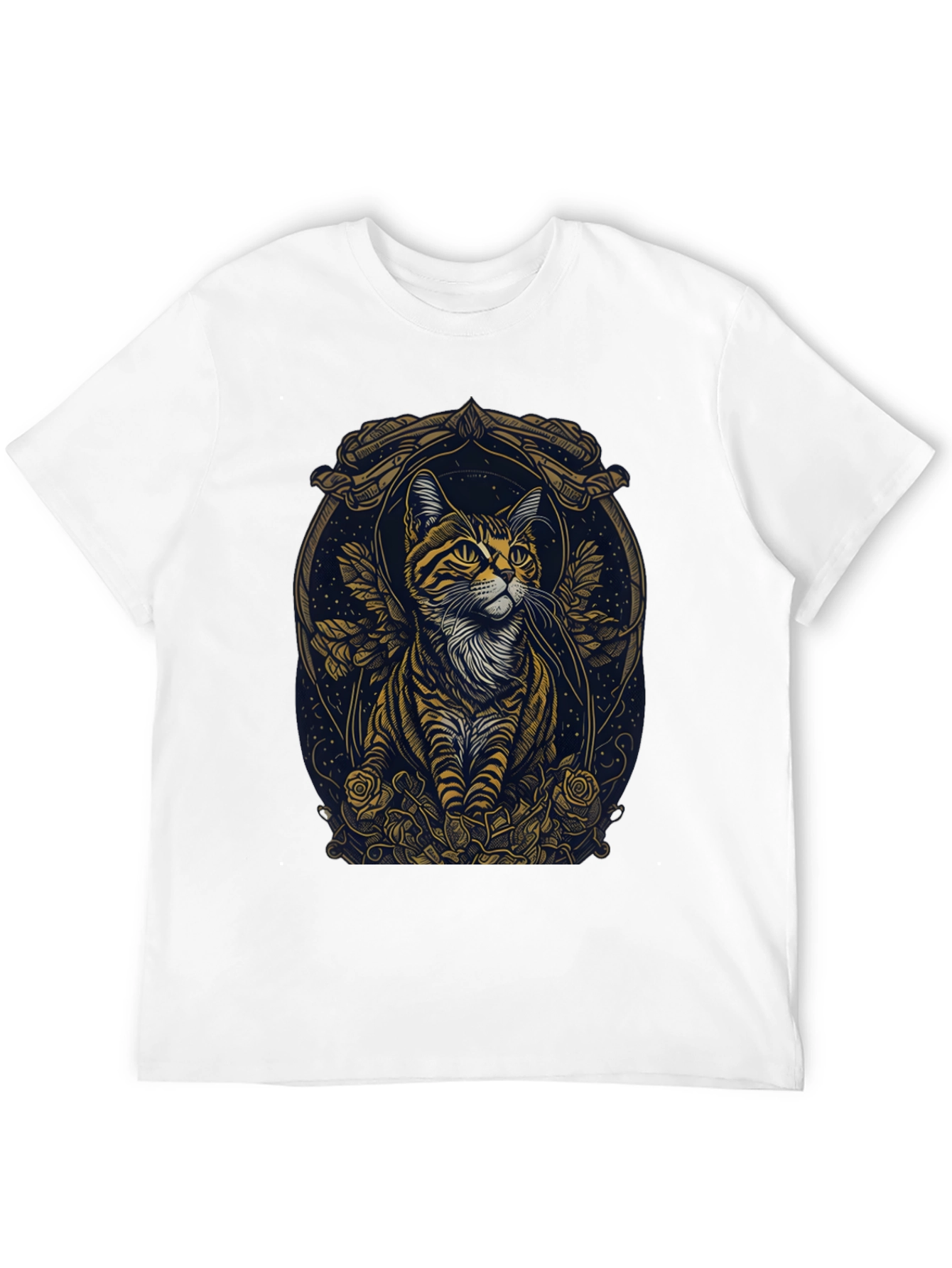 Artistic Cat Portrait Graphic Tee