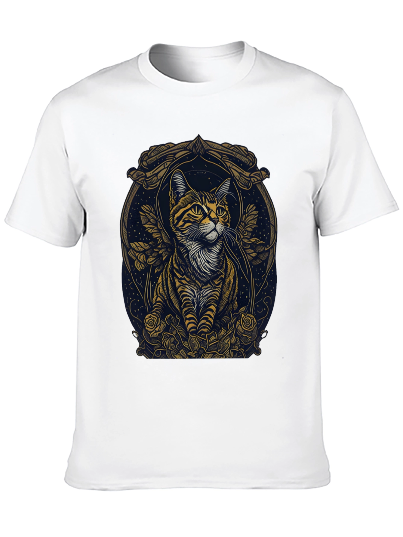 Artistic Cat Portrait Graphic Tee