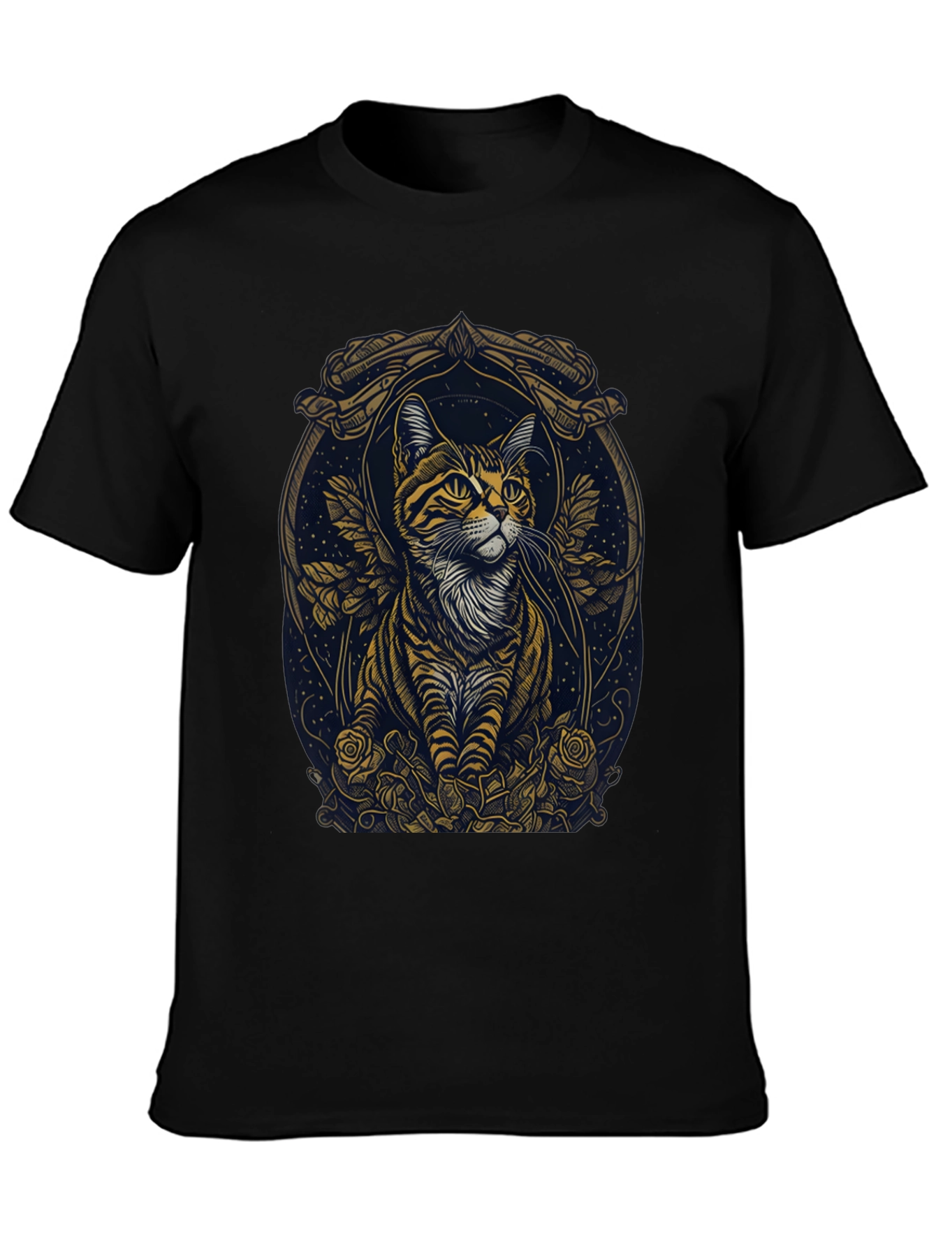 Artistic Cat Portrait Graphic Tee