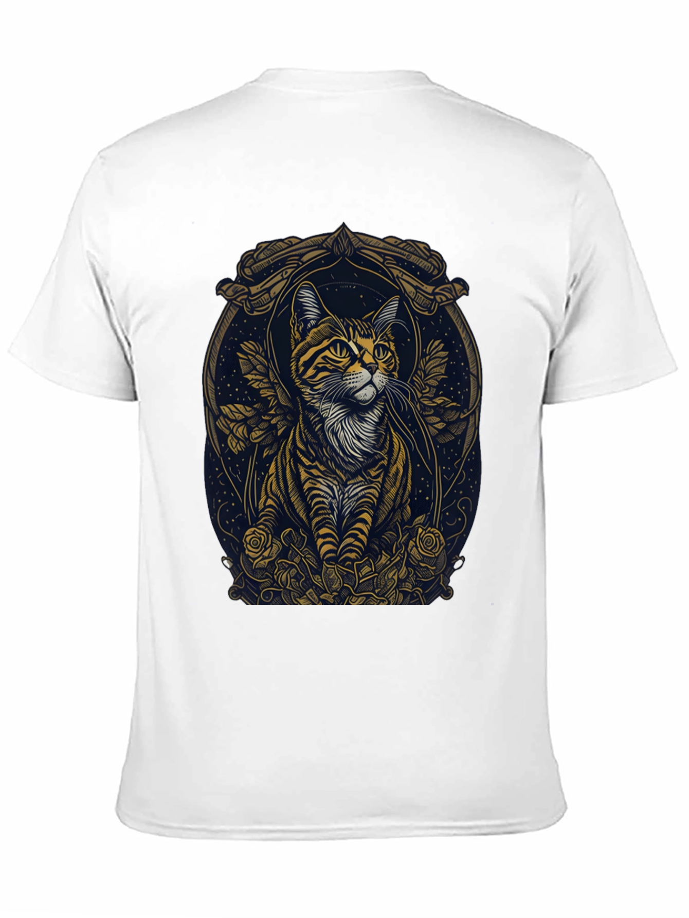 Artistic Cat Portrait Graphic Tee