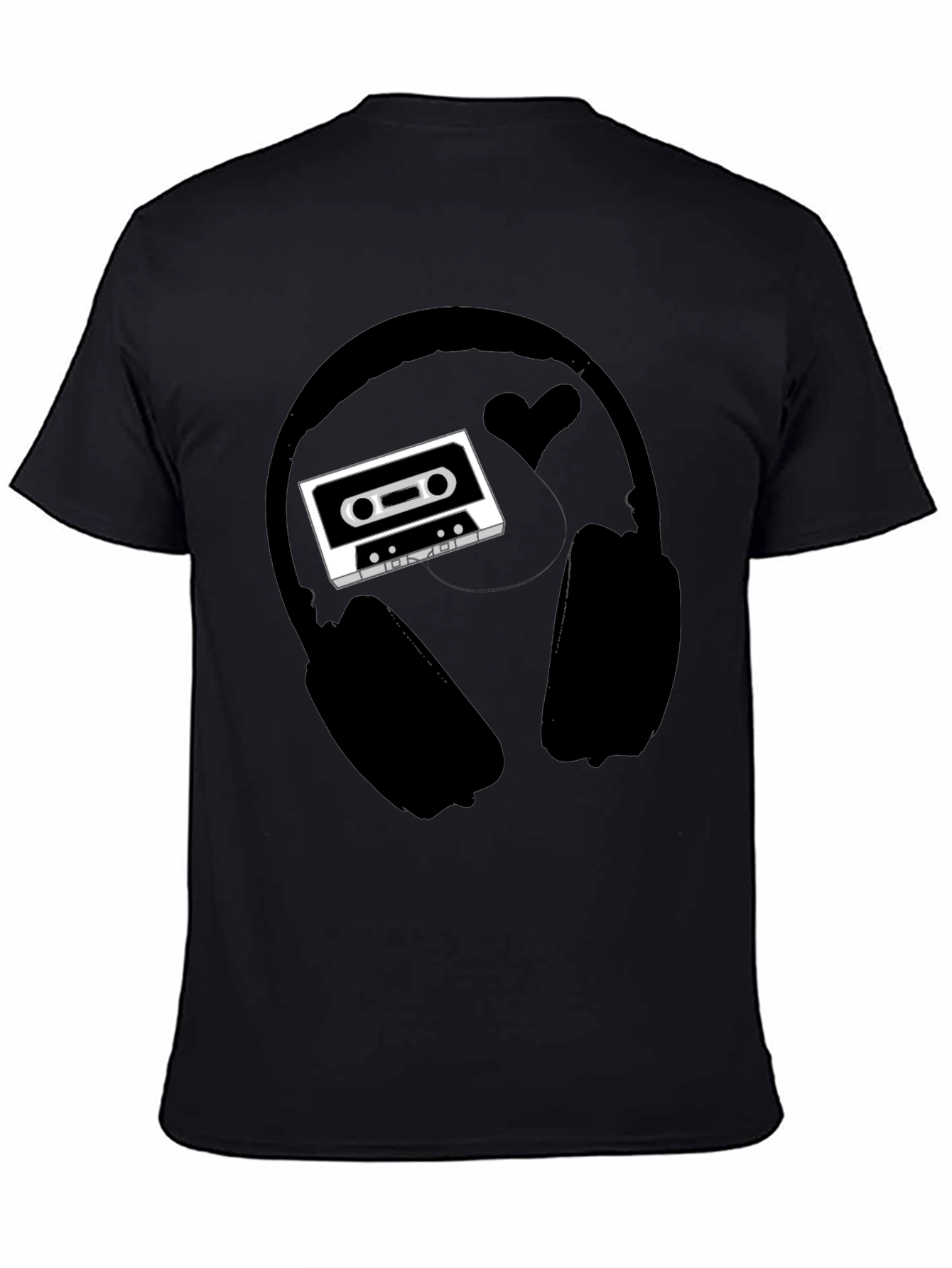 Retro Music Tee: Headphones & Cassette