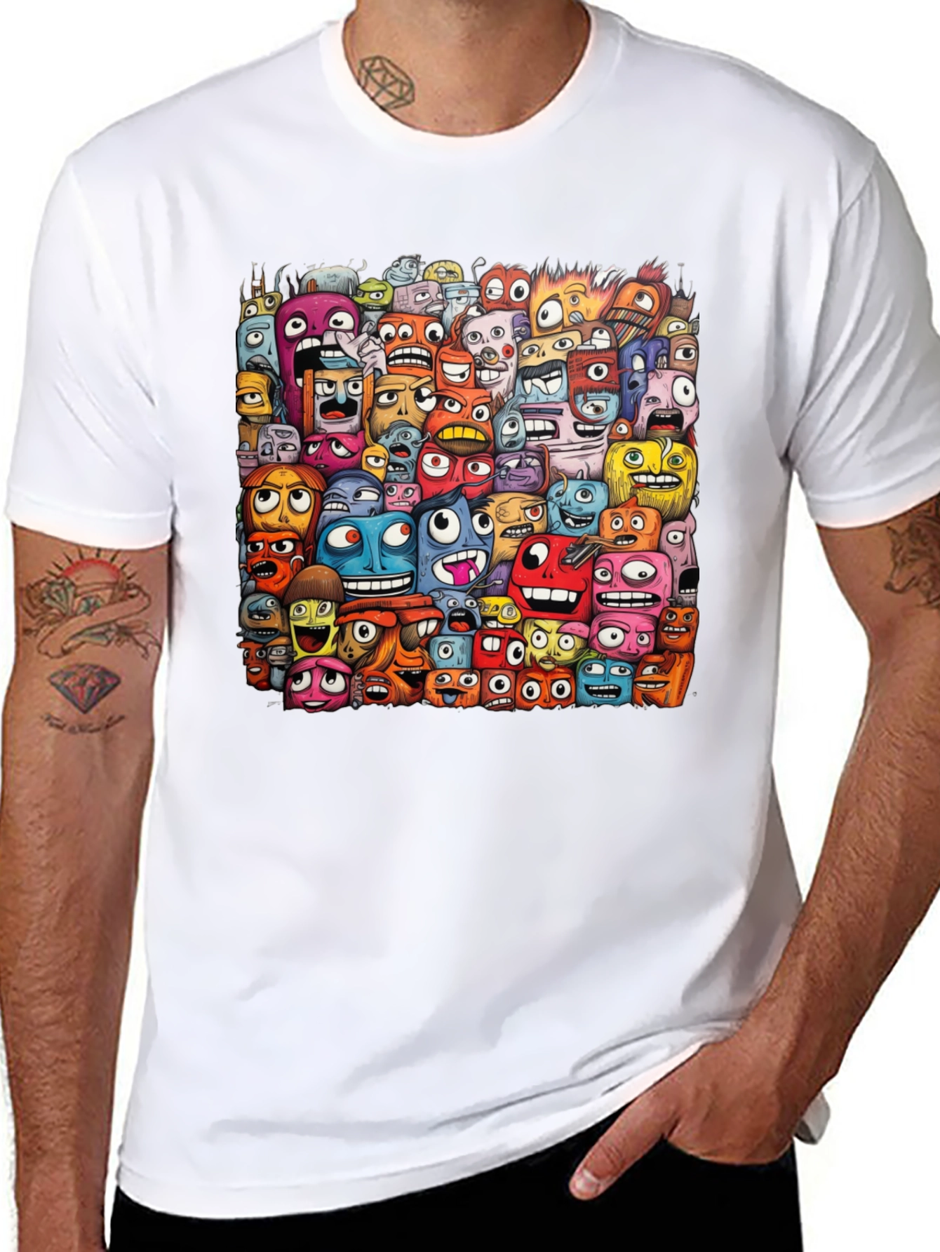 Monster Mash Graphic Tee - Unique Cartoon Design