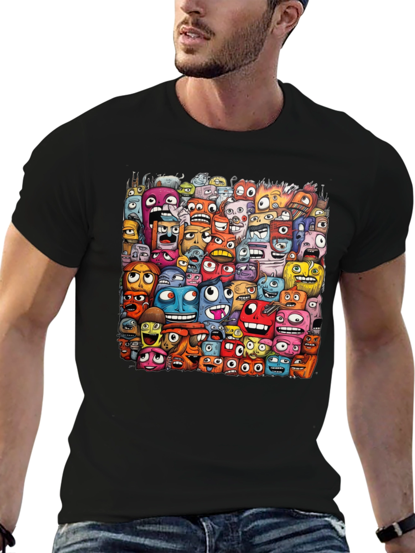 Monster Mash Graphic Tee - Unique Cartoon Design