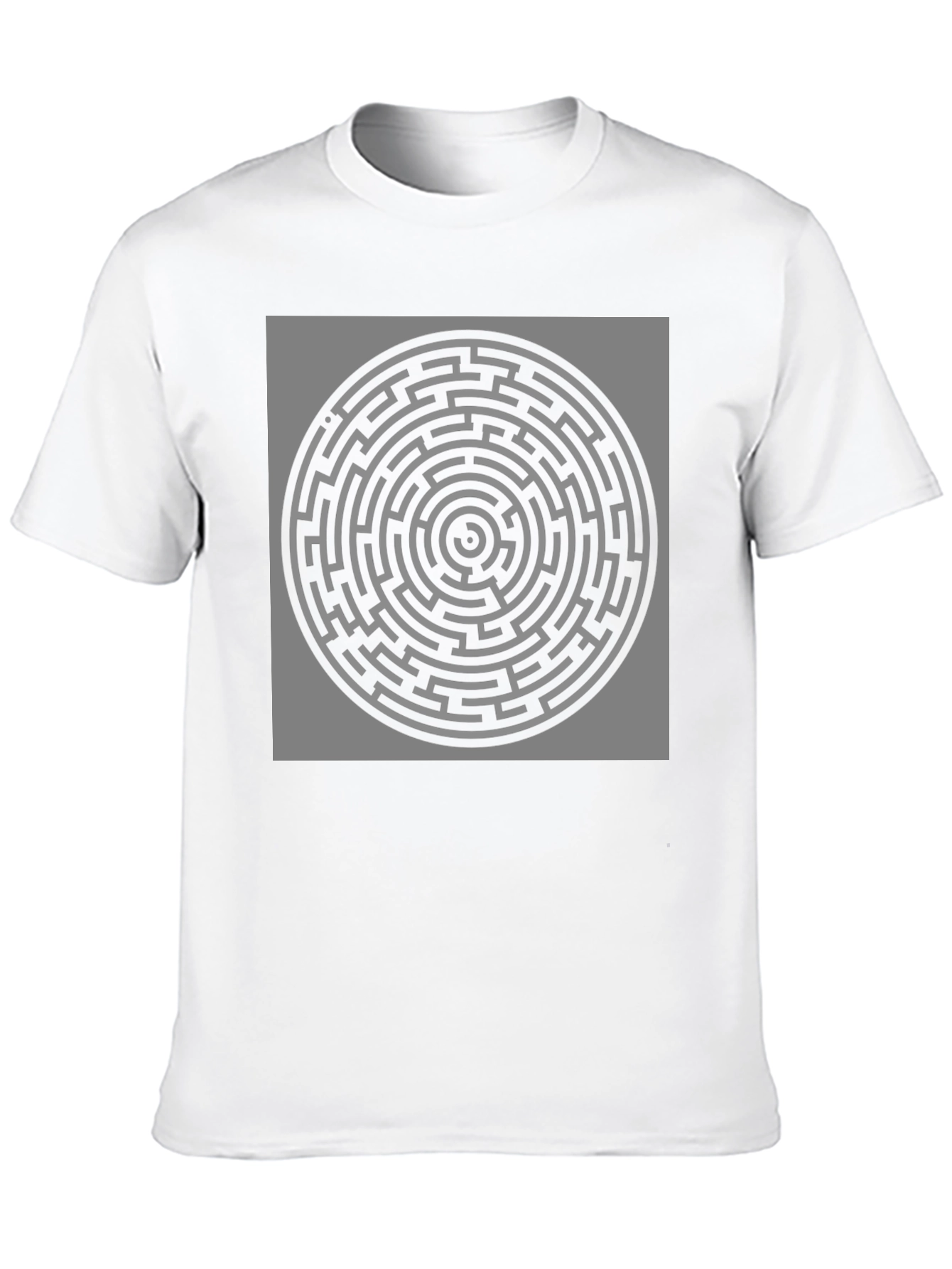 Circular Maze Graphic T-Shirt - Black