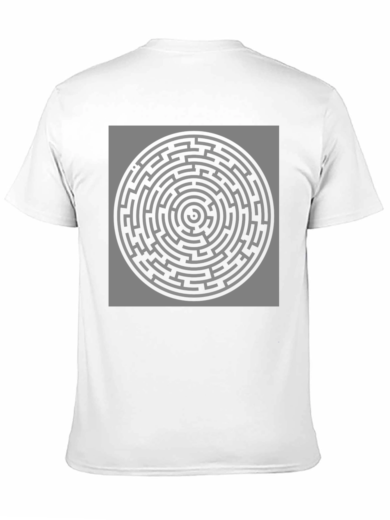 Circular Maze Graphic T-Shirt - Black