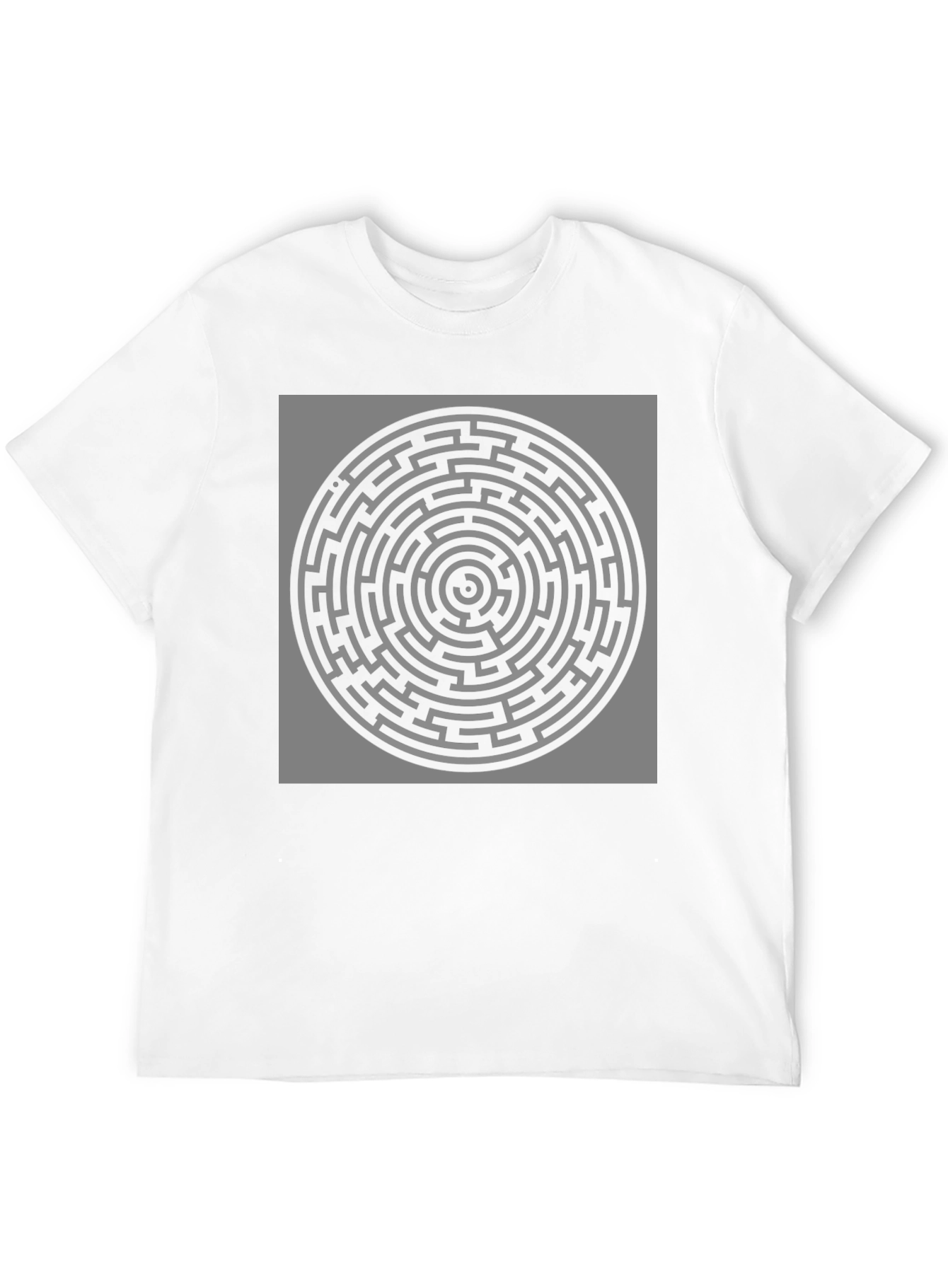 Circular Maze Graphic T-Shirt - Black