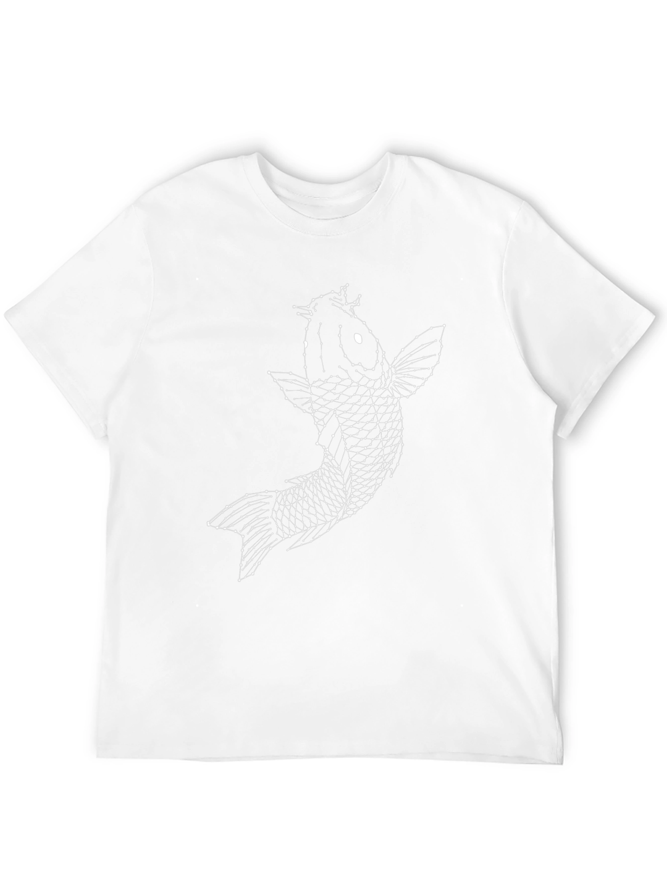 Geometric Koi Fish Graphic Tee - Black
