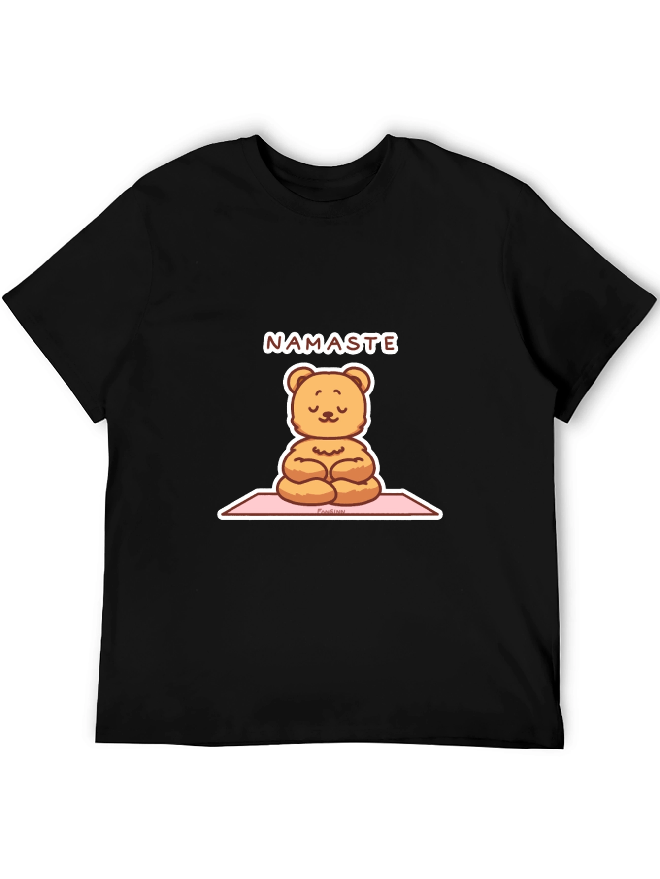 Yoga Bear Namaste Black T-Shirt