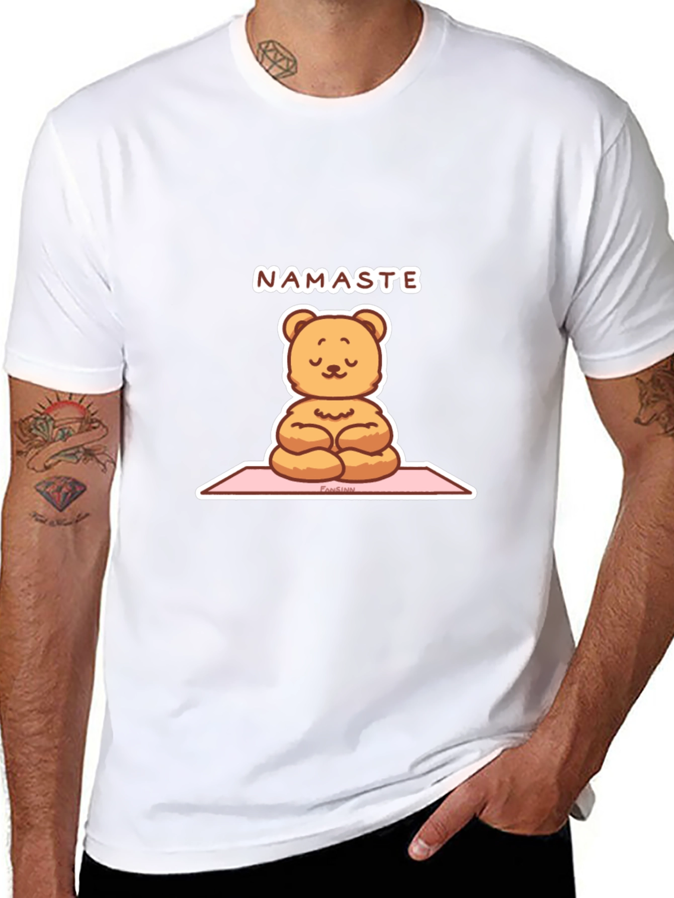 Yoga Bear Namaste Black T-Shirt