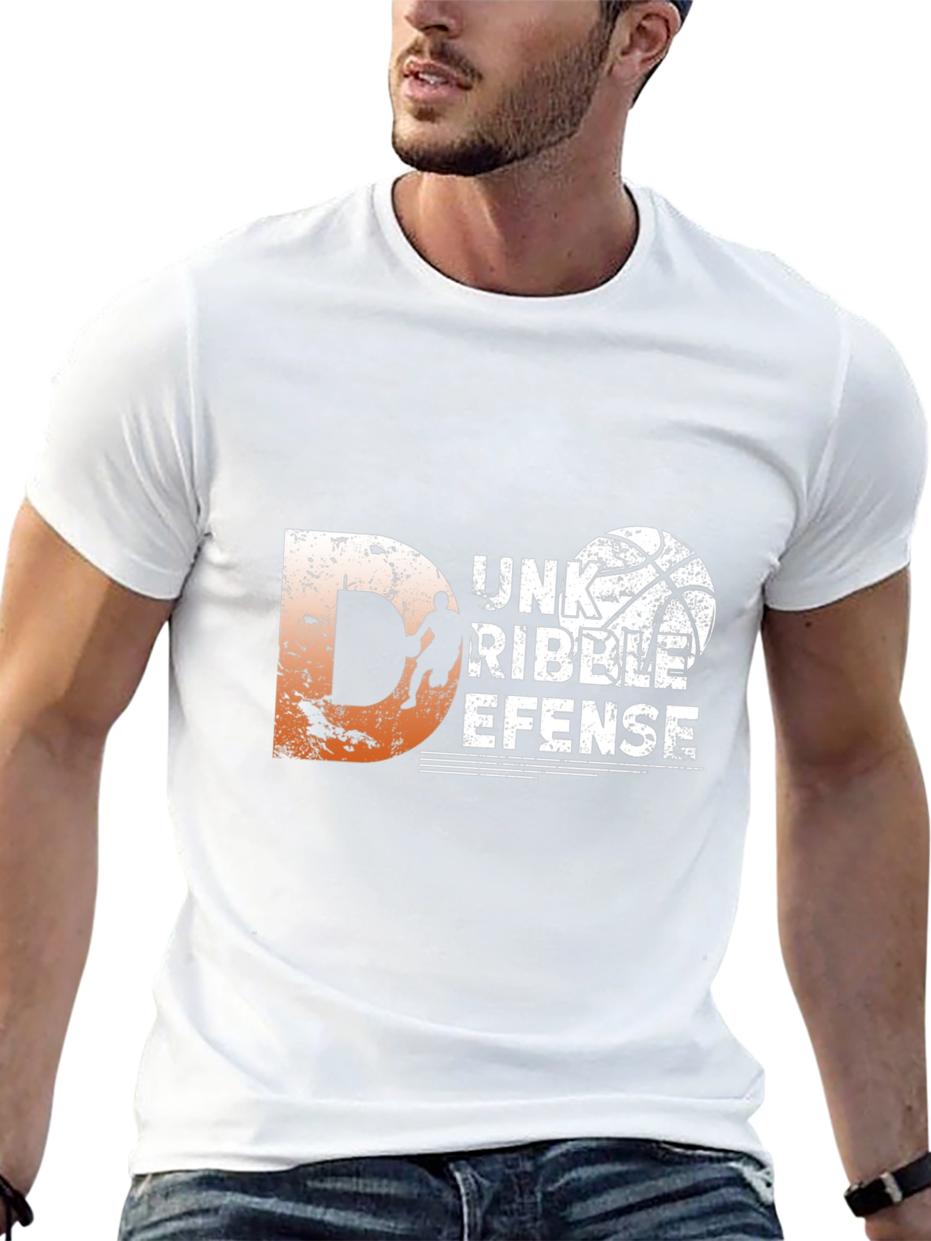 Basketball Graphic Tee - Dunk Dribble Defense