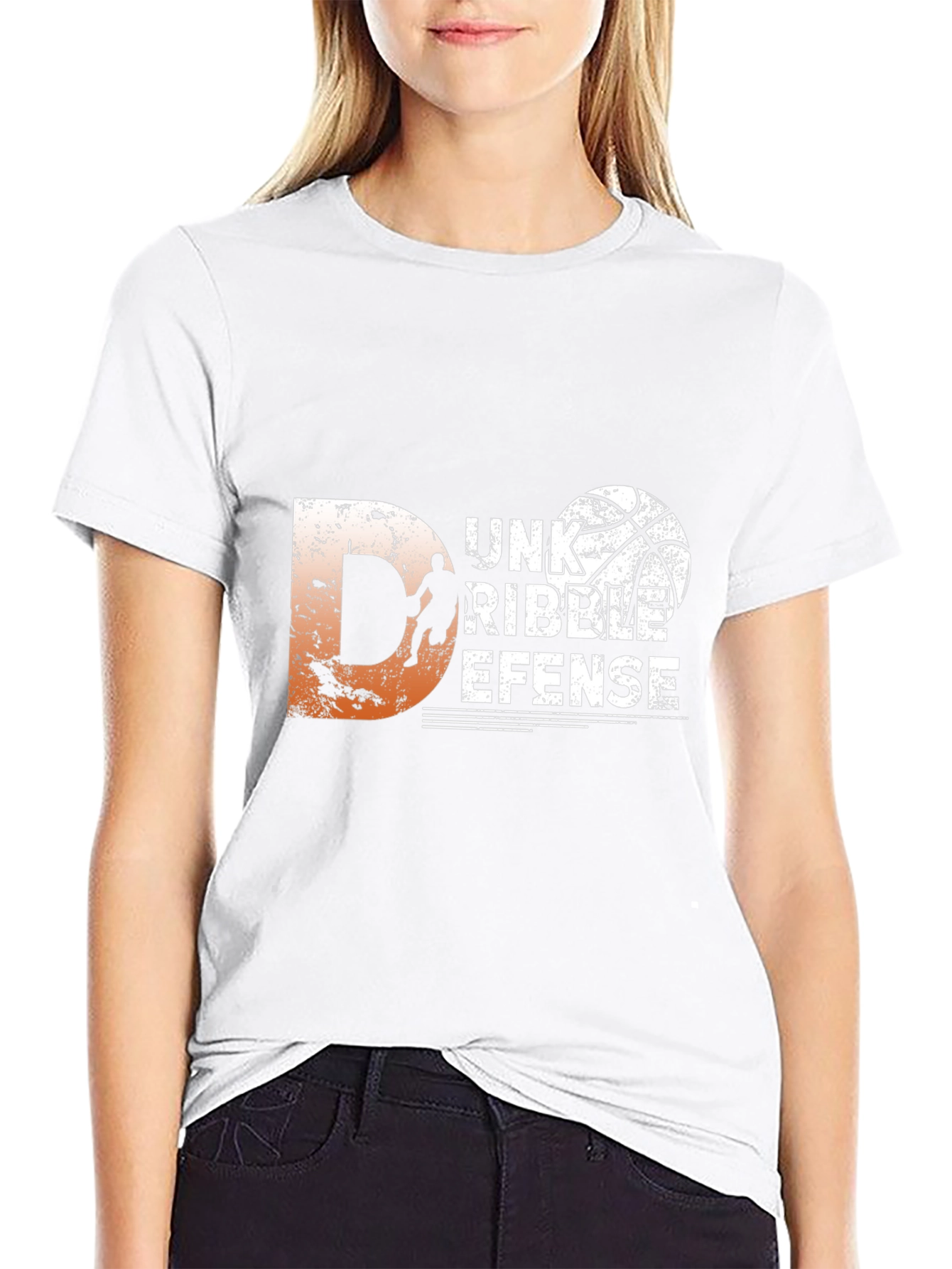 Basketball Graphic Tee - Dunk Dribble Defense