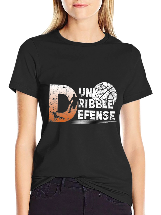 Basketball Graphic Tee - Dunk Dribble Defense
