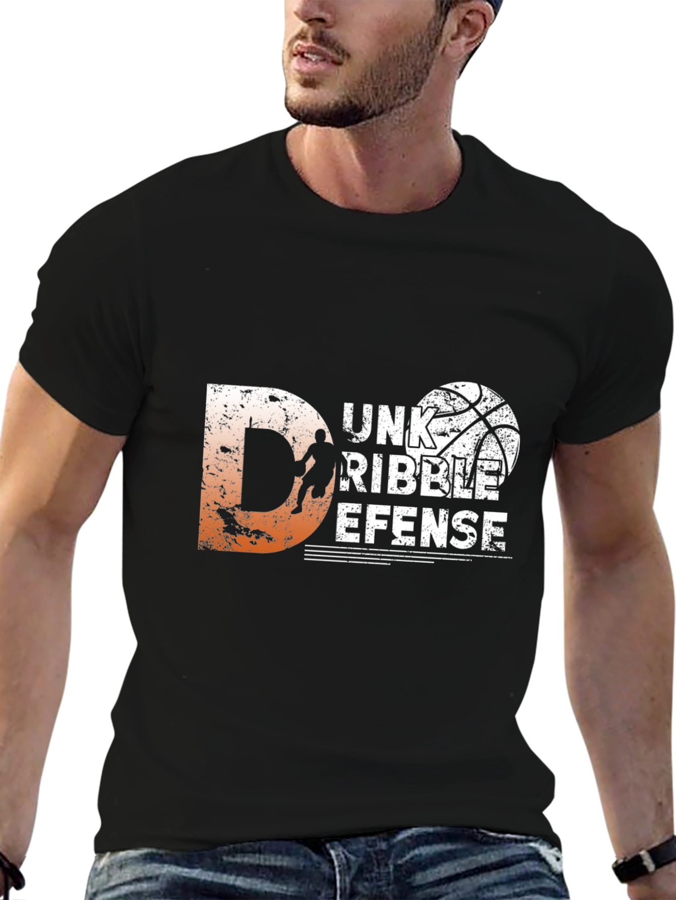 Basketball Graphic Tee - Dunk Dribble Defense