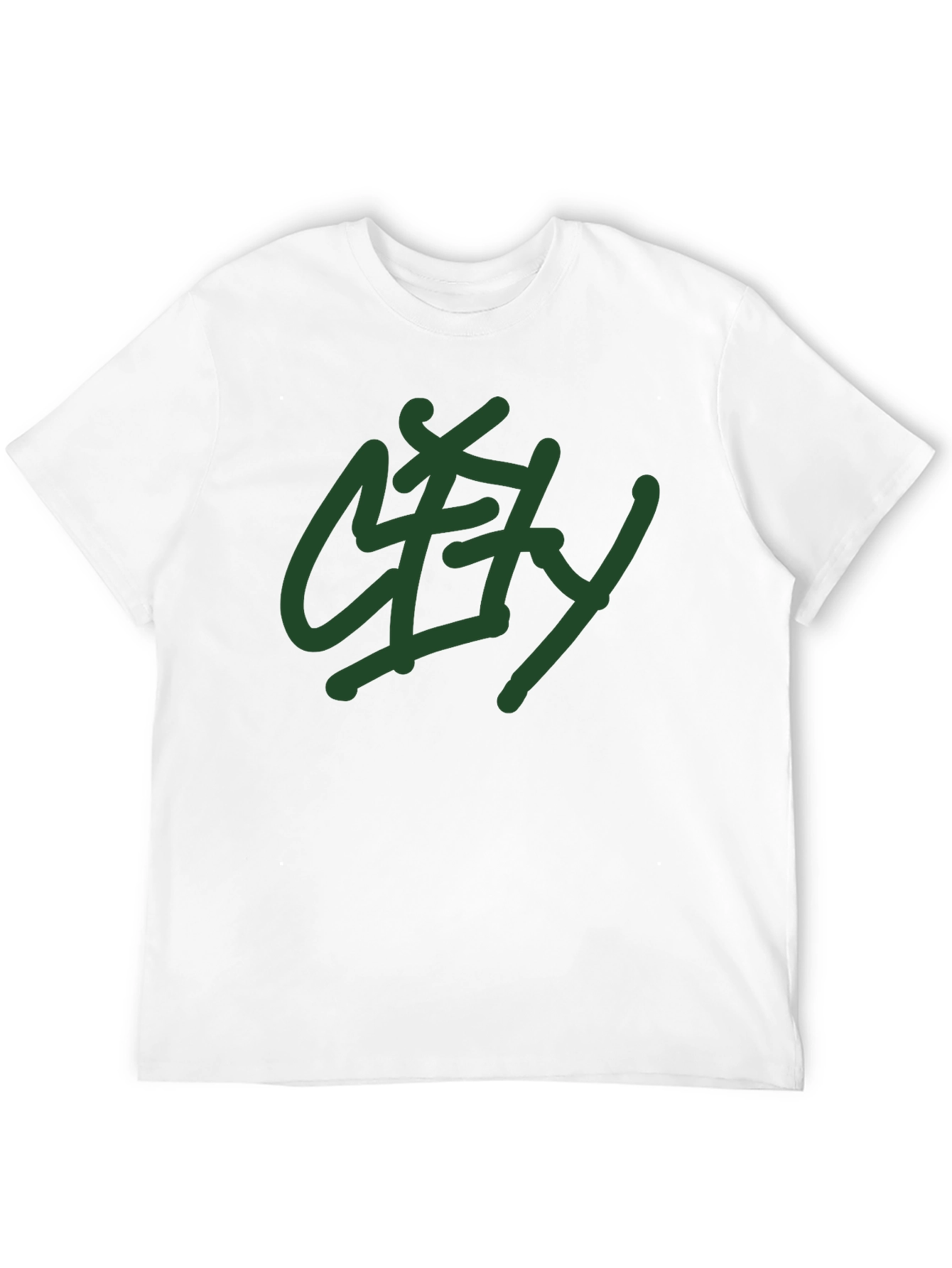 Black T-Shirt with Green City Graphic