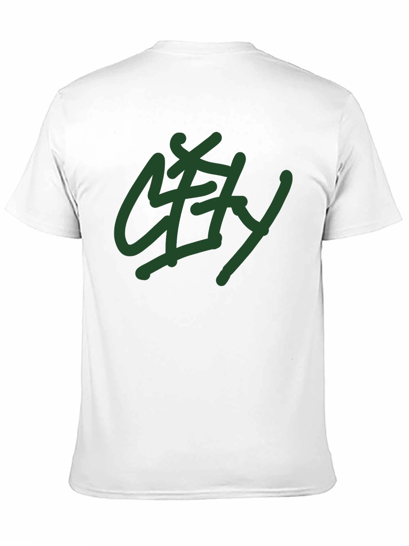 Black T-Shirt with Green City Graphic