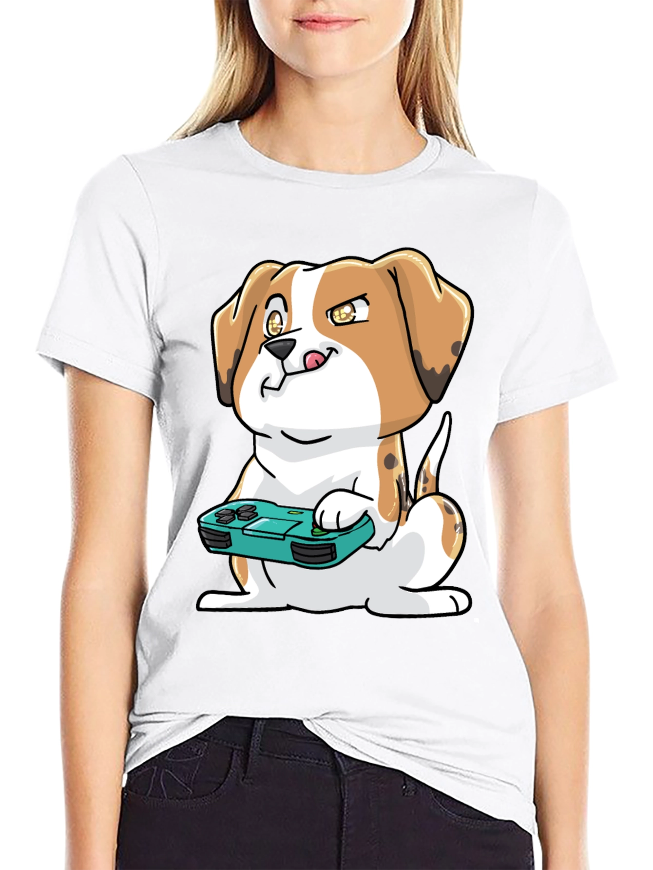Gamer Dog T-Shirt - Cute Beagle with Controller