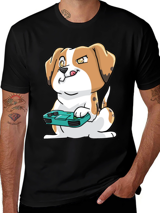 Gamer Dog T-Shirt - Cute Beagle with Controller