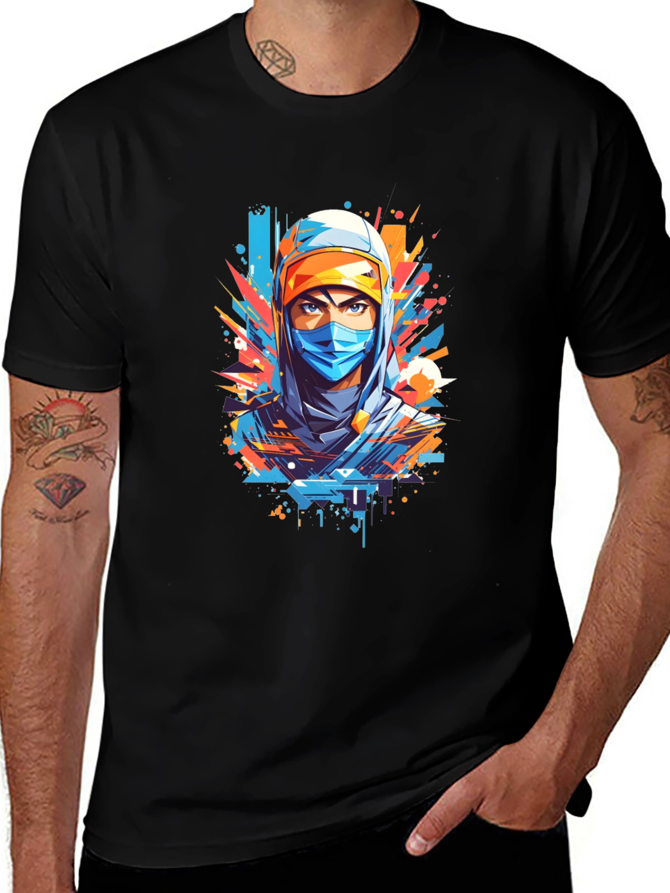 Masked Ninja Graphic Tee - Urban Style