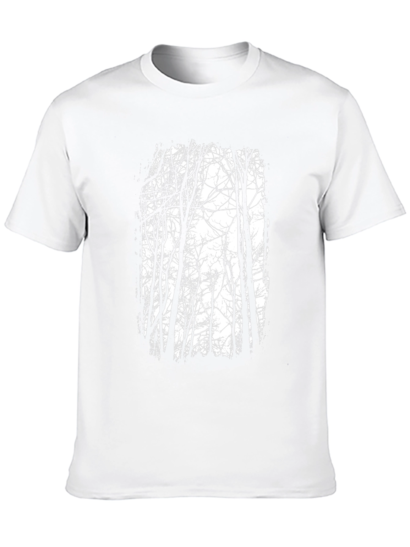 Mens Black T-Shirt with Forest Tree Design