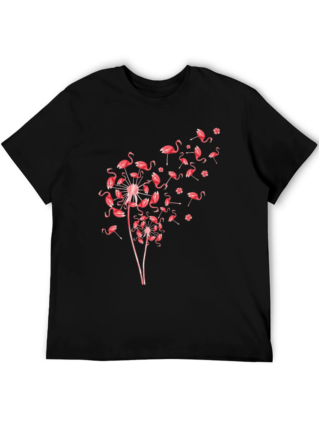 Flamingo Dandelion Graphic Print T-Shirt
