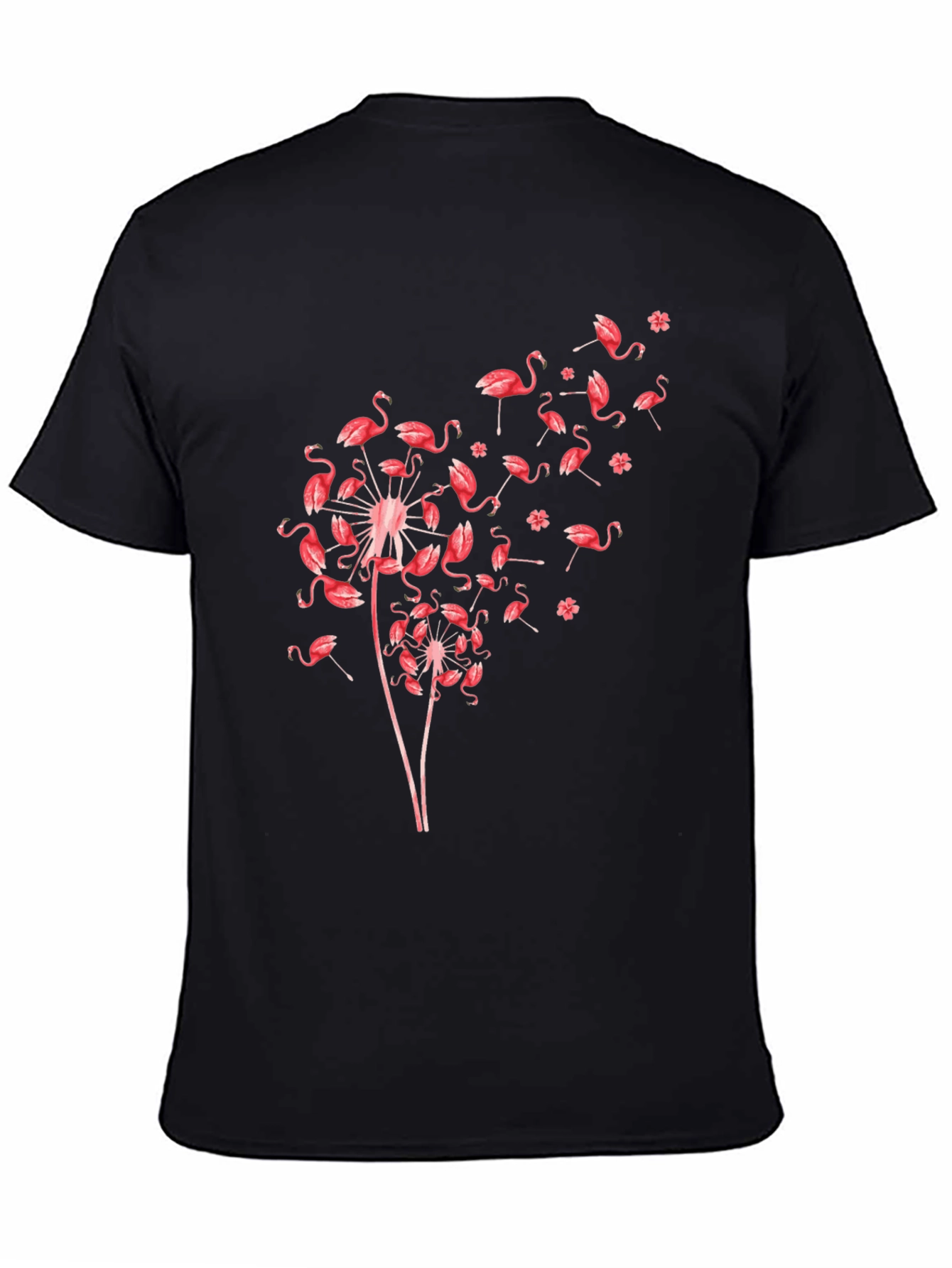 Flamingo Dandelion Graphic Print T-Shirt