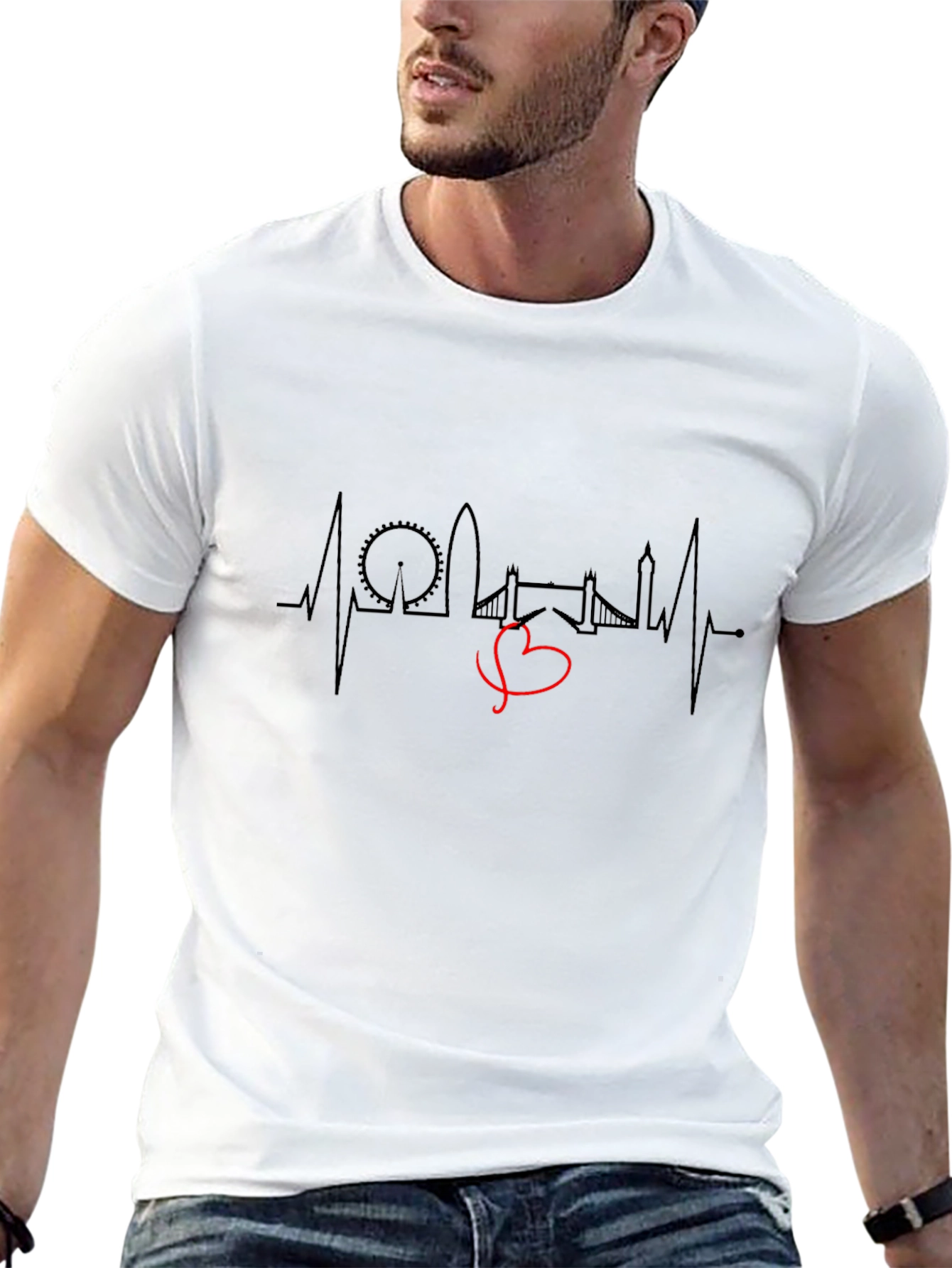London Heartbeat Graphic Tee - Black