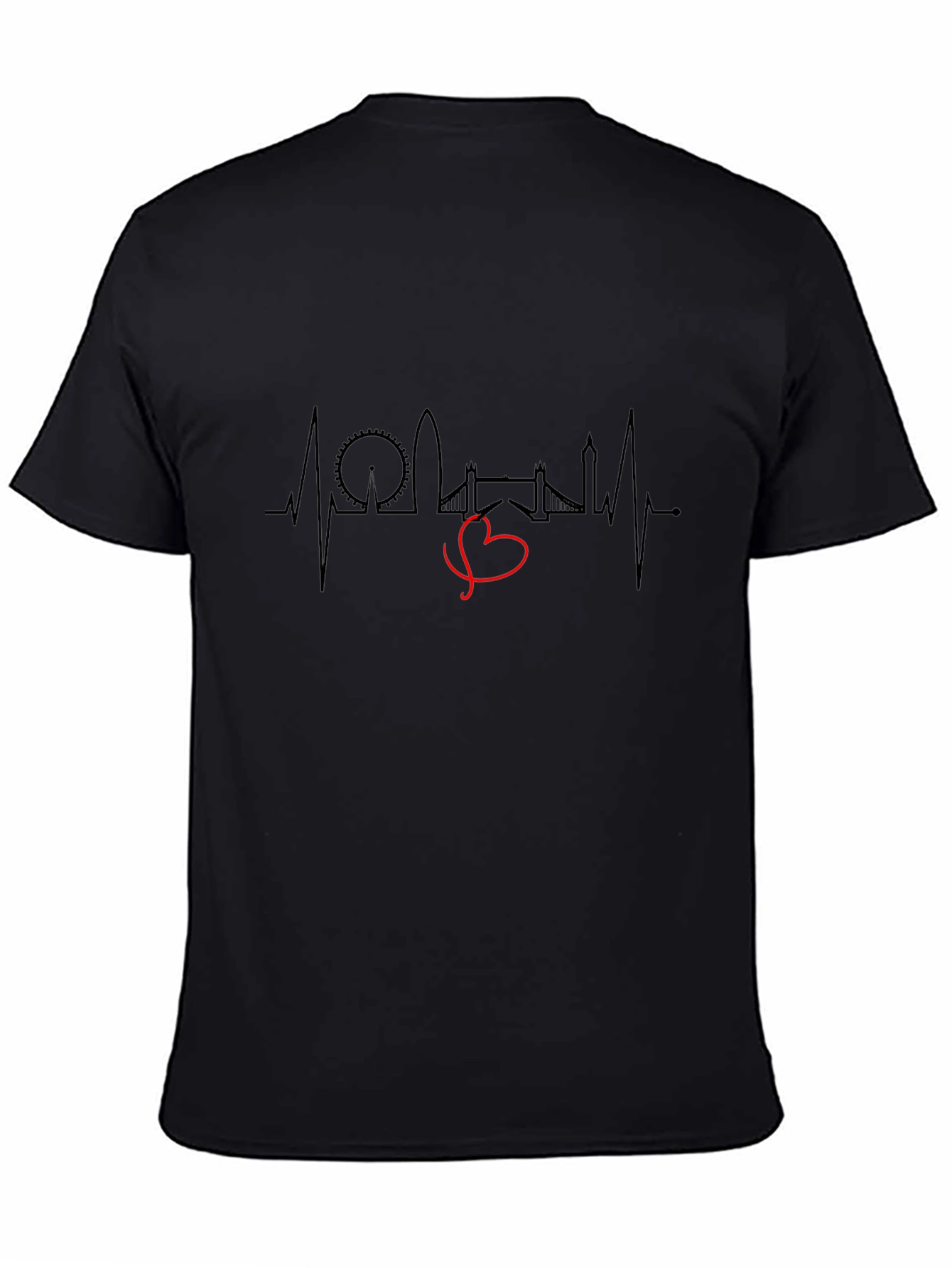 London Heartbeat Graphic Tee - Black