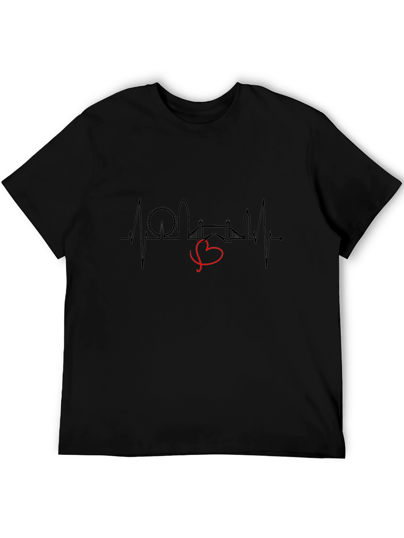 London Heartbeat Graphic Tee - Black