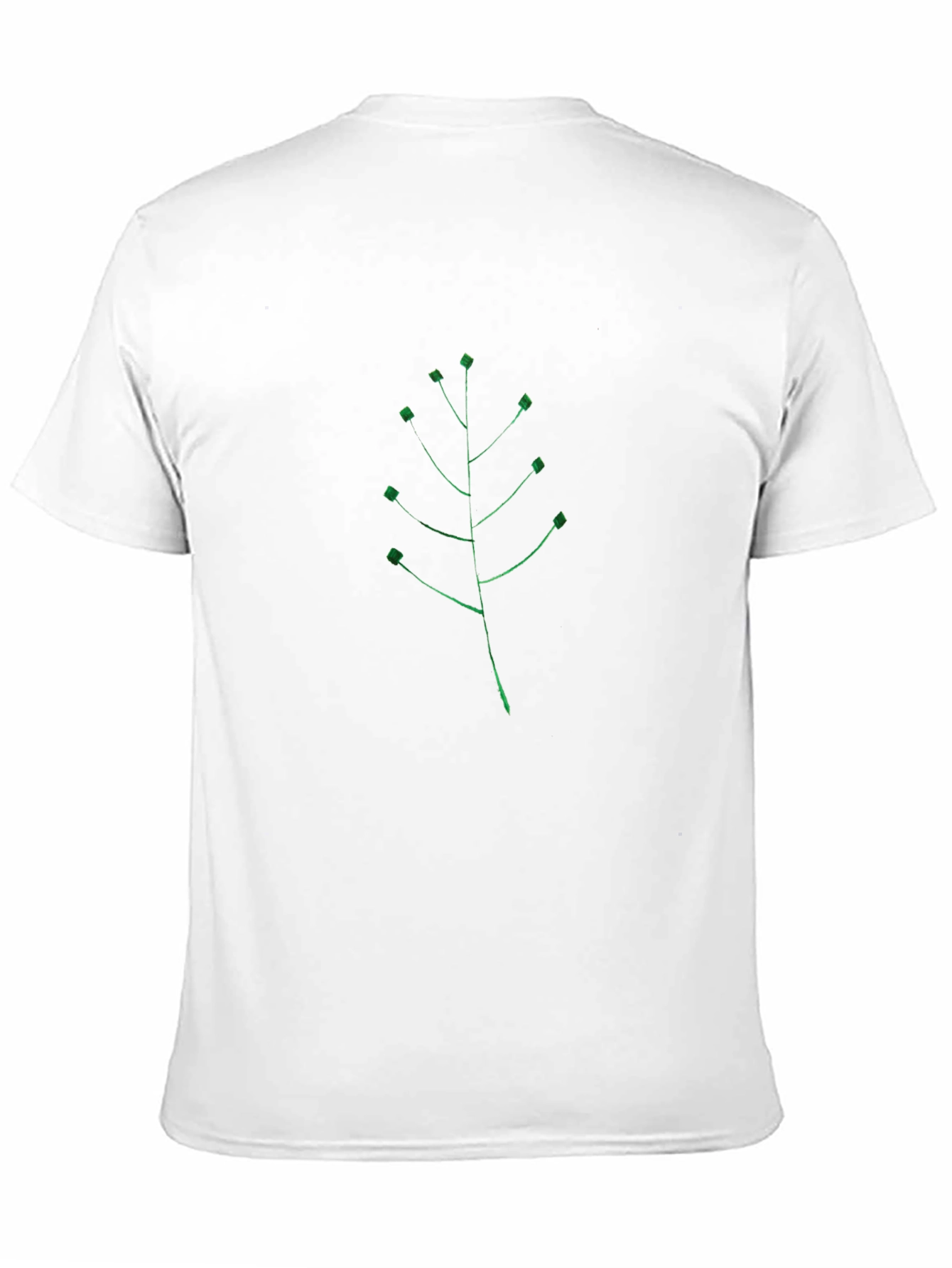 Minimalist Green Leaf Black T-Shirt