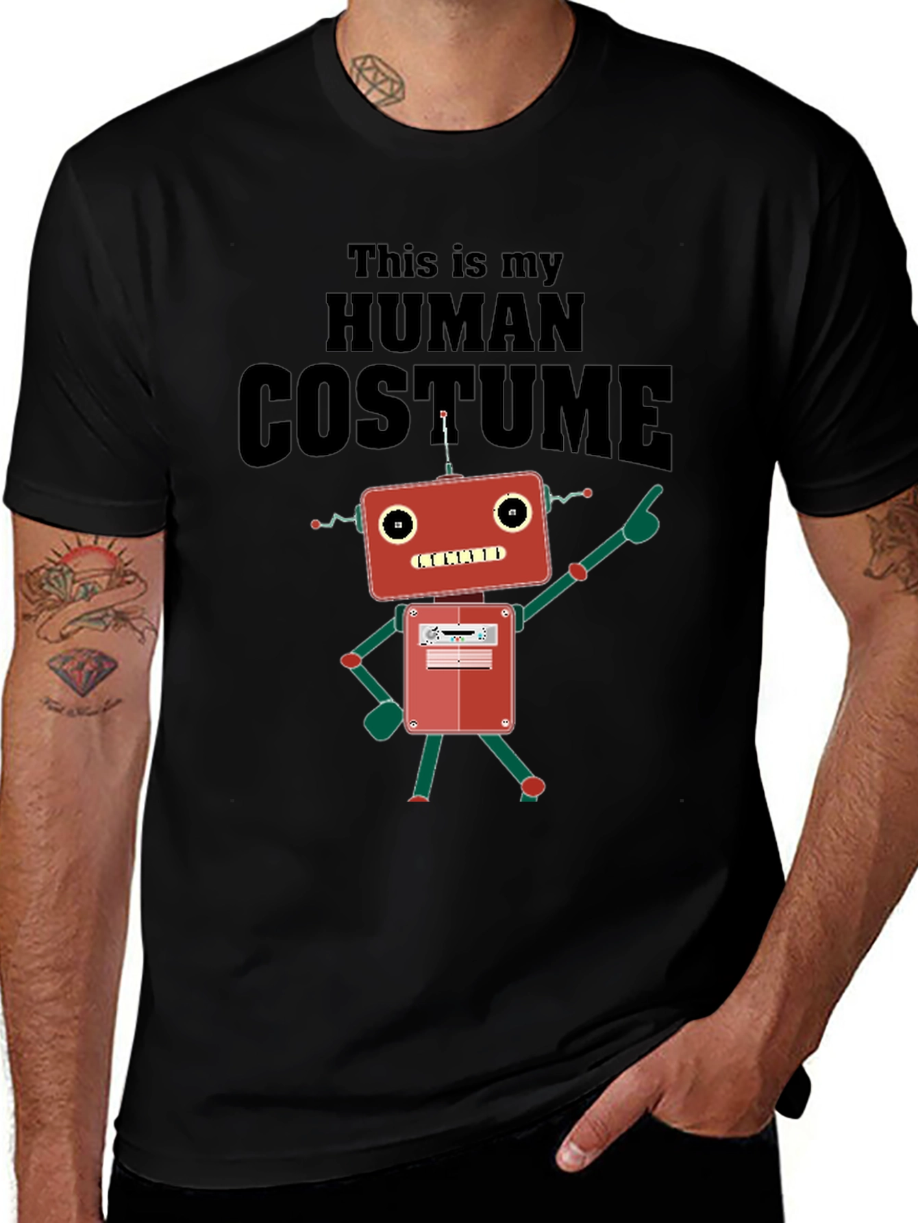Human Costume Robot Graphic T-Shirt