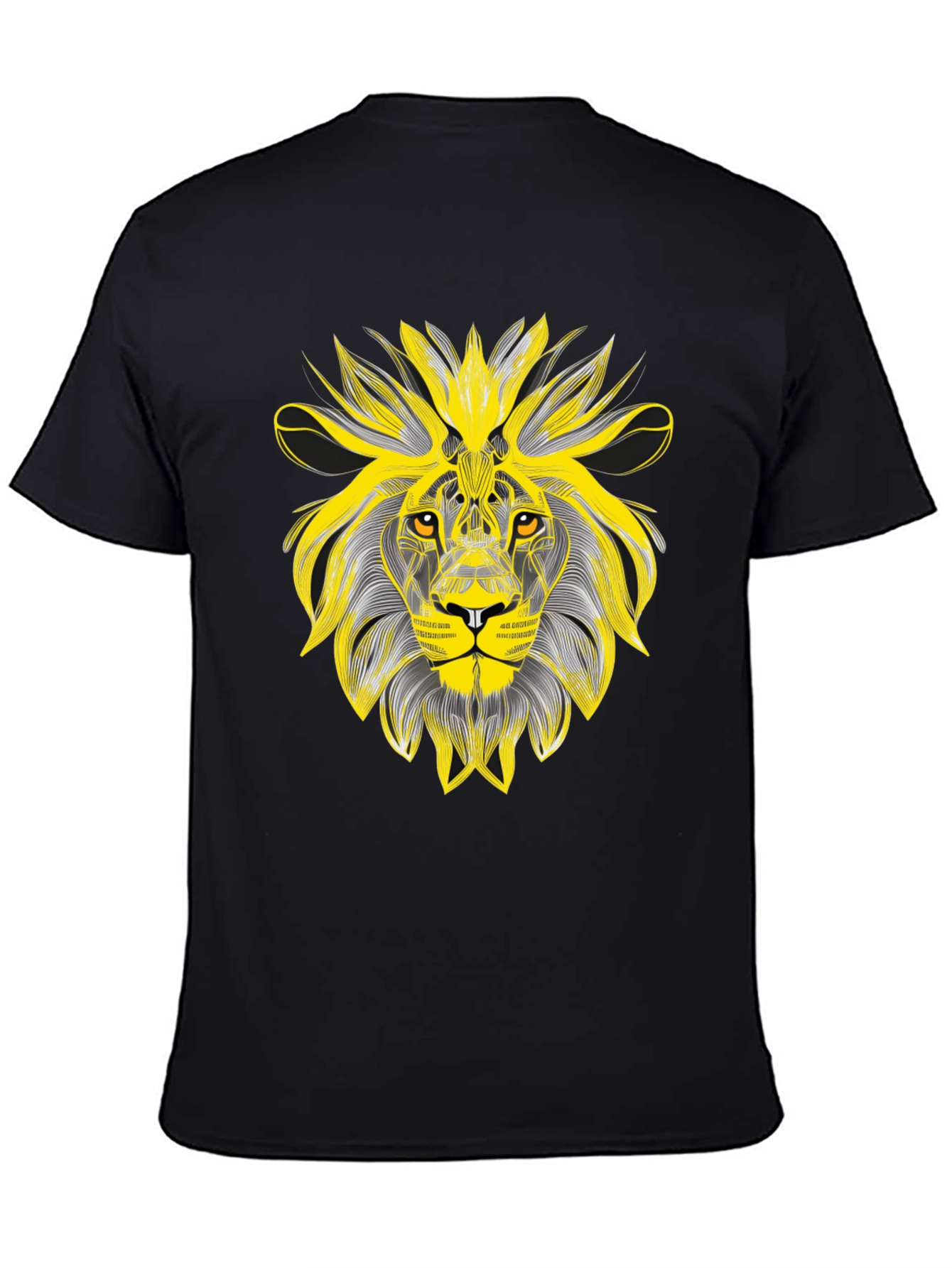 Lion Graphic Black T-Shirt - Bold Artistic Design