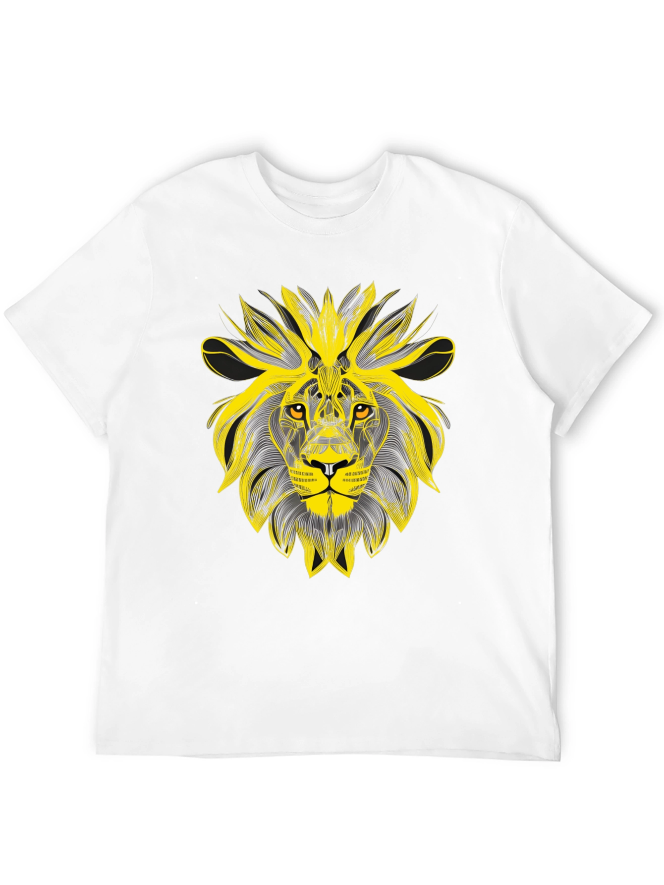 Lion Graphic Black T-Shirt - Bold Artistic Design